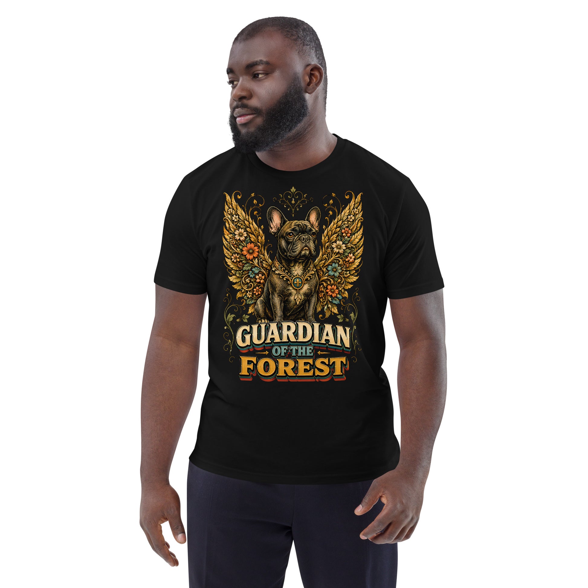 French Bulldog Guardian of the Forest T-Shirt – Premium Organic Cotton Tee for Frenchie Lovers T-15 by printfluence.net