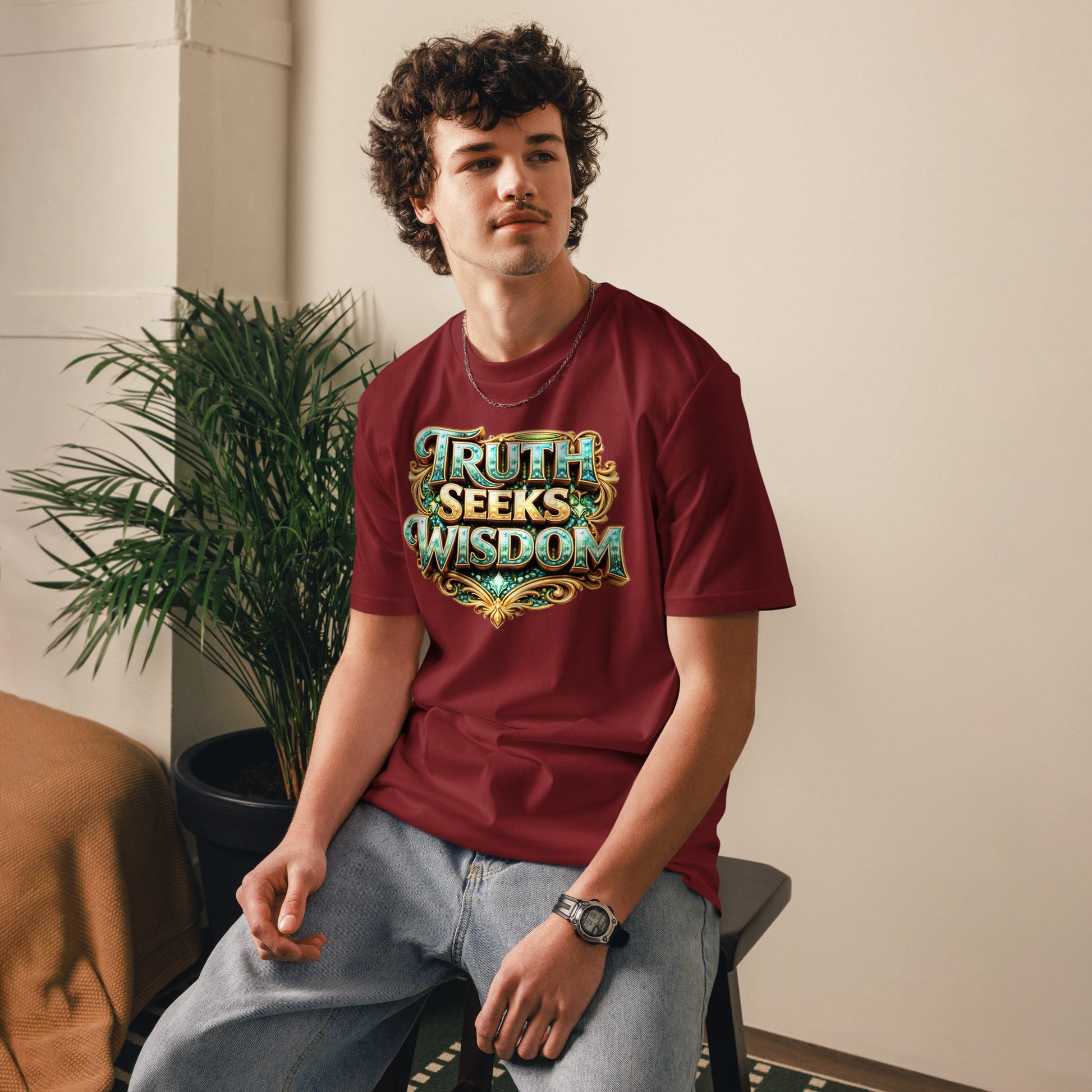 Unisex organic cotton t-shirt - Truth Seeks Wisdom Organic Tee – Unisex Philosophy Cotton T-Shirt by printfluence.net