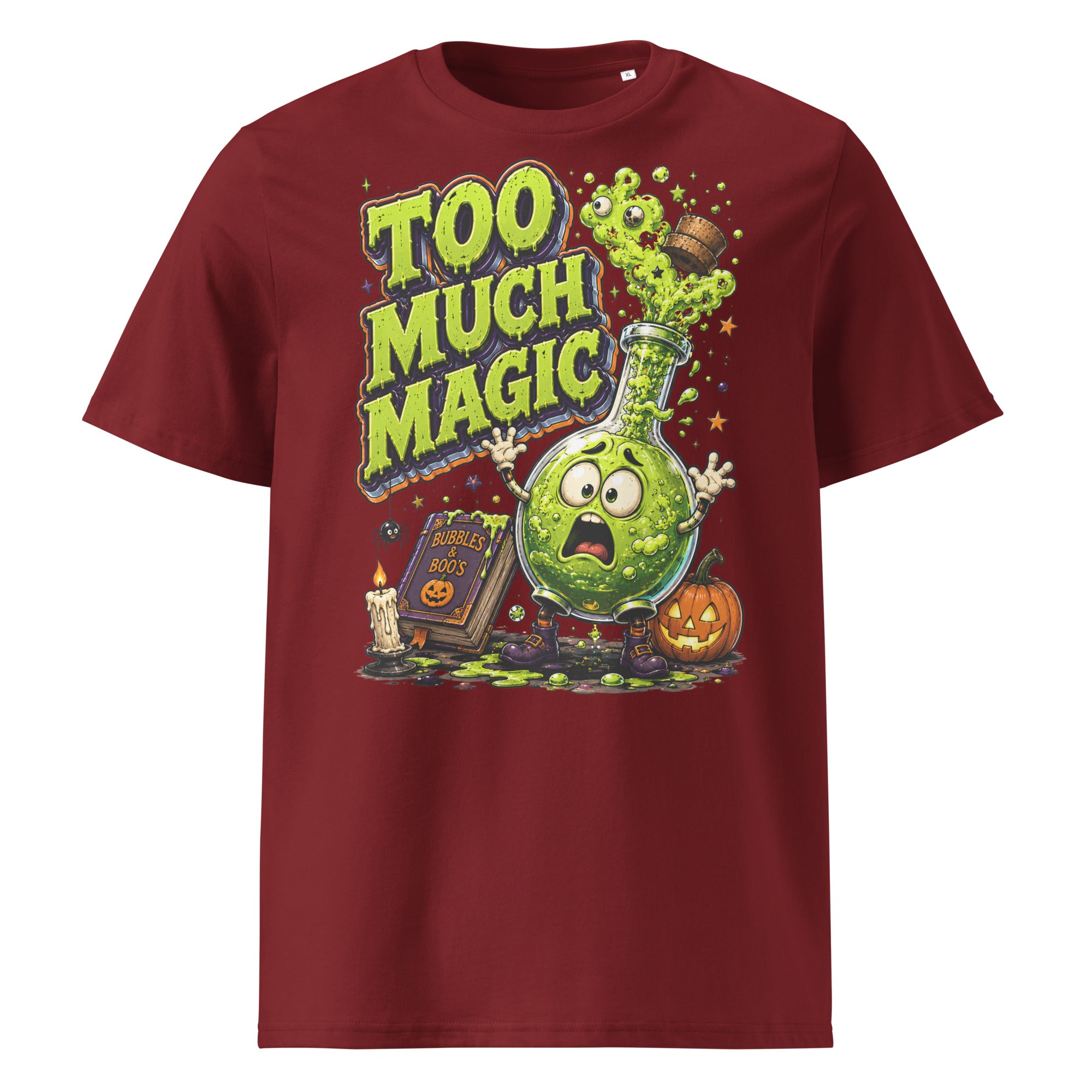 Too Much Magic Horror Mystery Unisex Organic Cotton Tee by printfluence.net