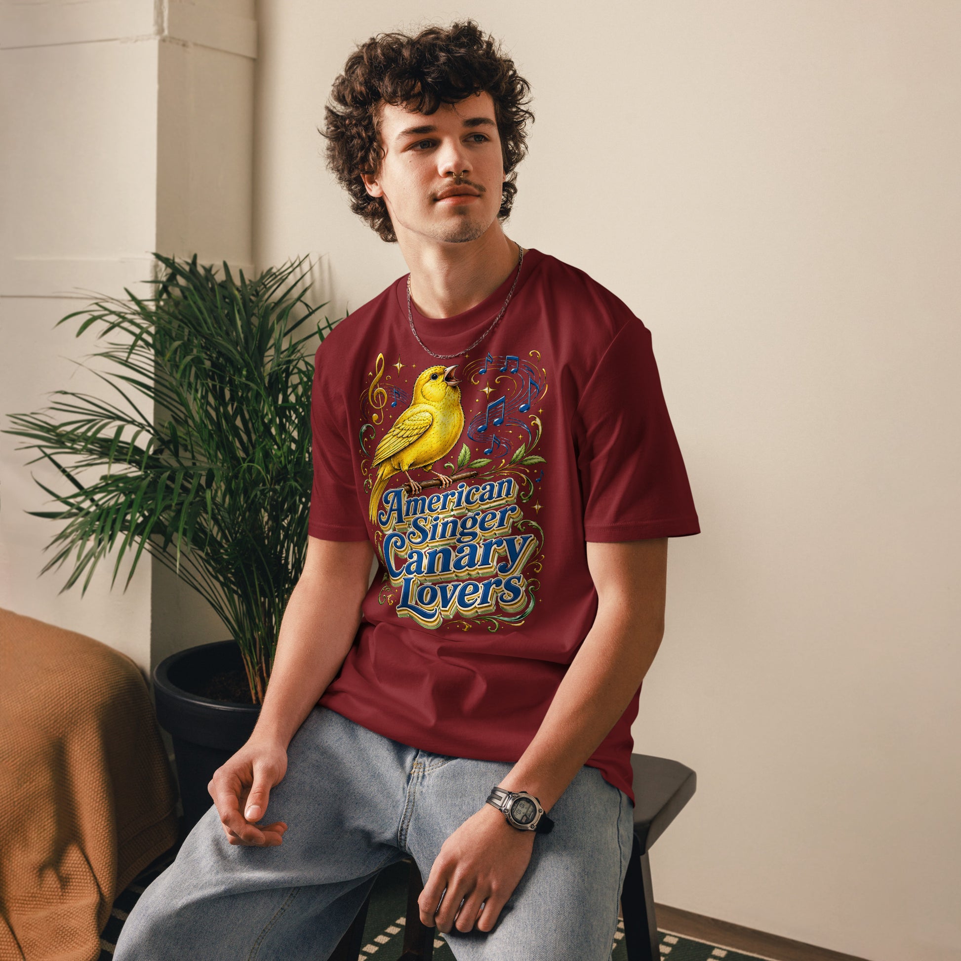 American Singer Canary Lovers T-Shirt | Premium Organic Tee by printfluence.net