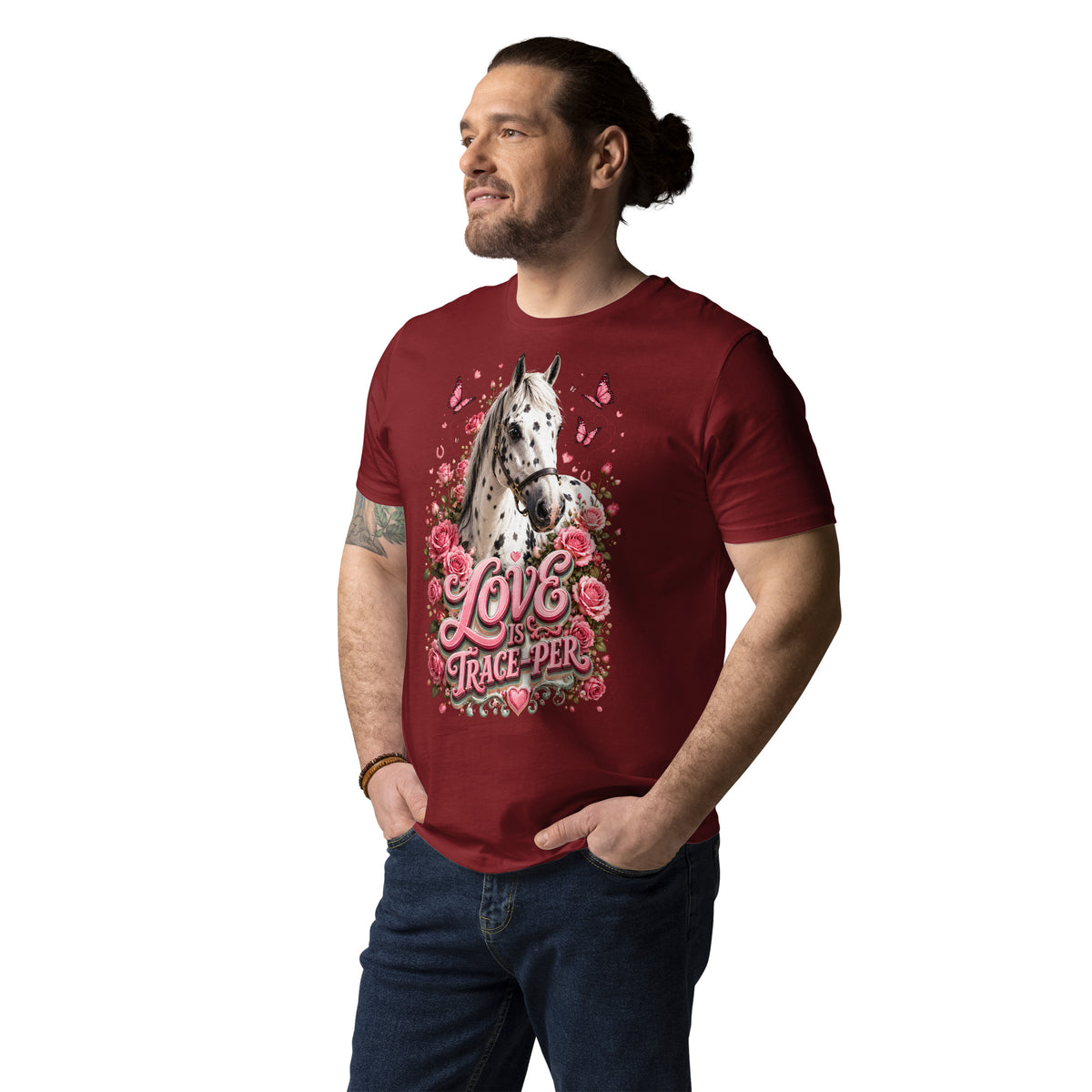 Horse Lovers: Appaloosa Floral Heart - Organic Cotton Tee by printfluence.net