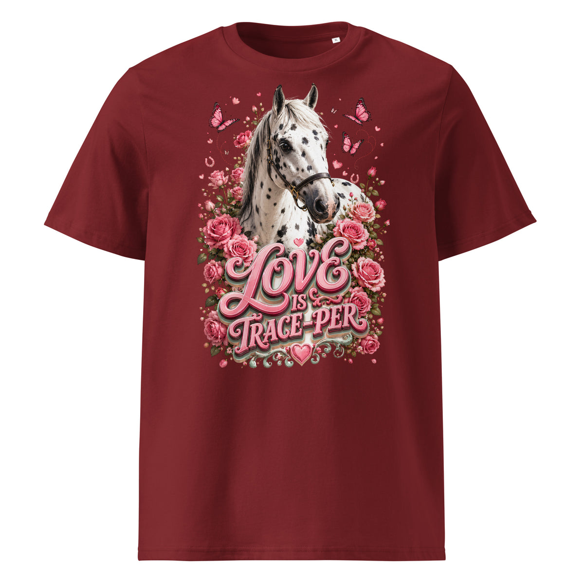 Horse Lovers: Appaloosa Floral Heart - Organic Cotton Tee by printfluence.net