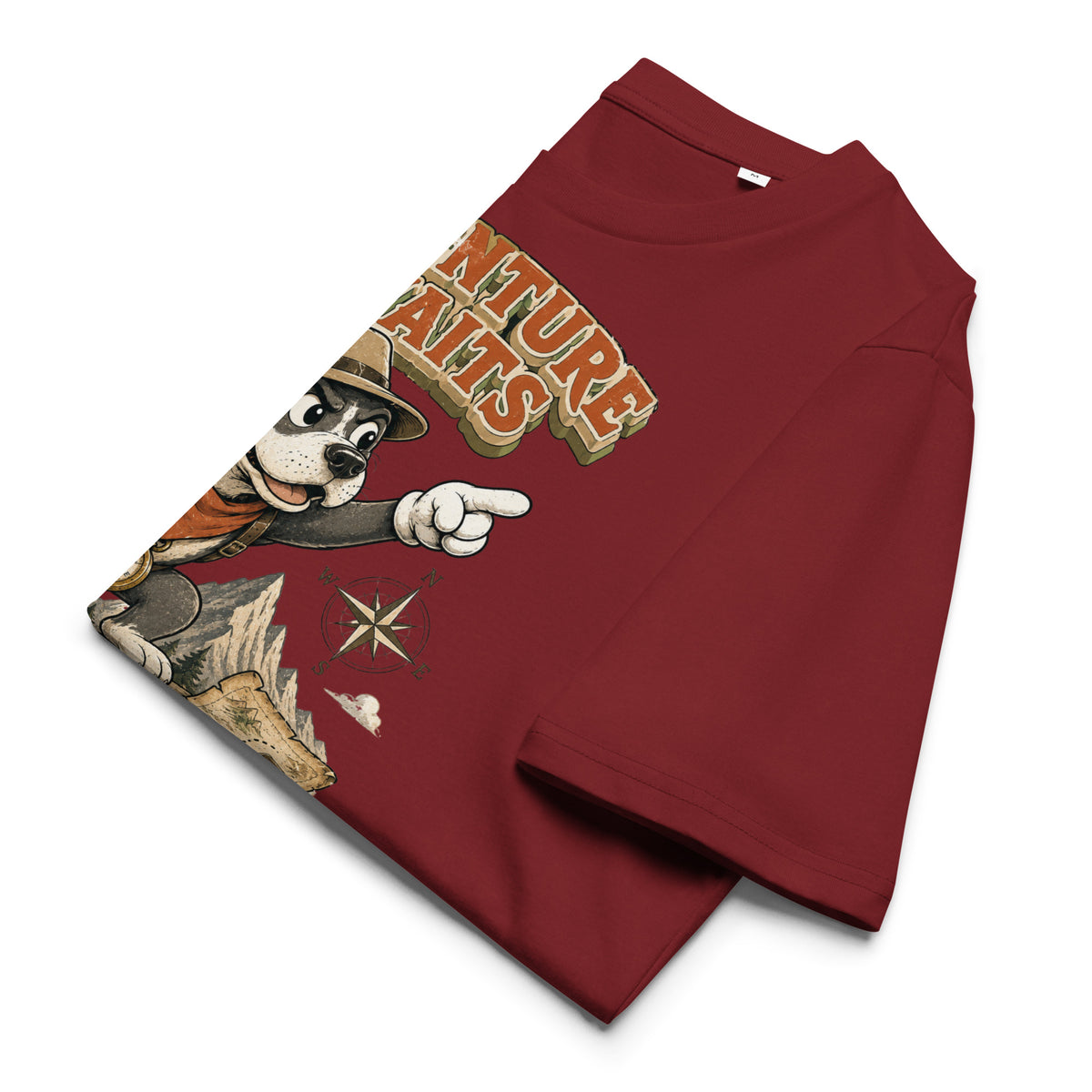 Pitbull Lovers | Unisex Organic Cotton T-Shirt - Adventure Awaits Explorer Dog by printfluence.net