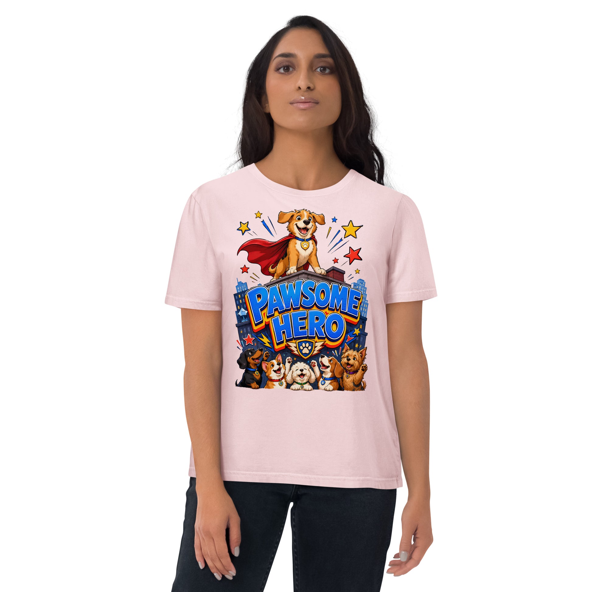 Elite Pawsome Hero - Premium Luxury Organic Cotton Dog Lovers T-Shirt by printfluence.net