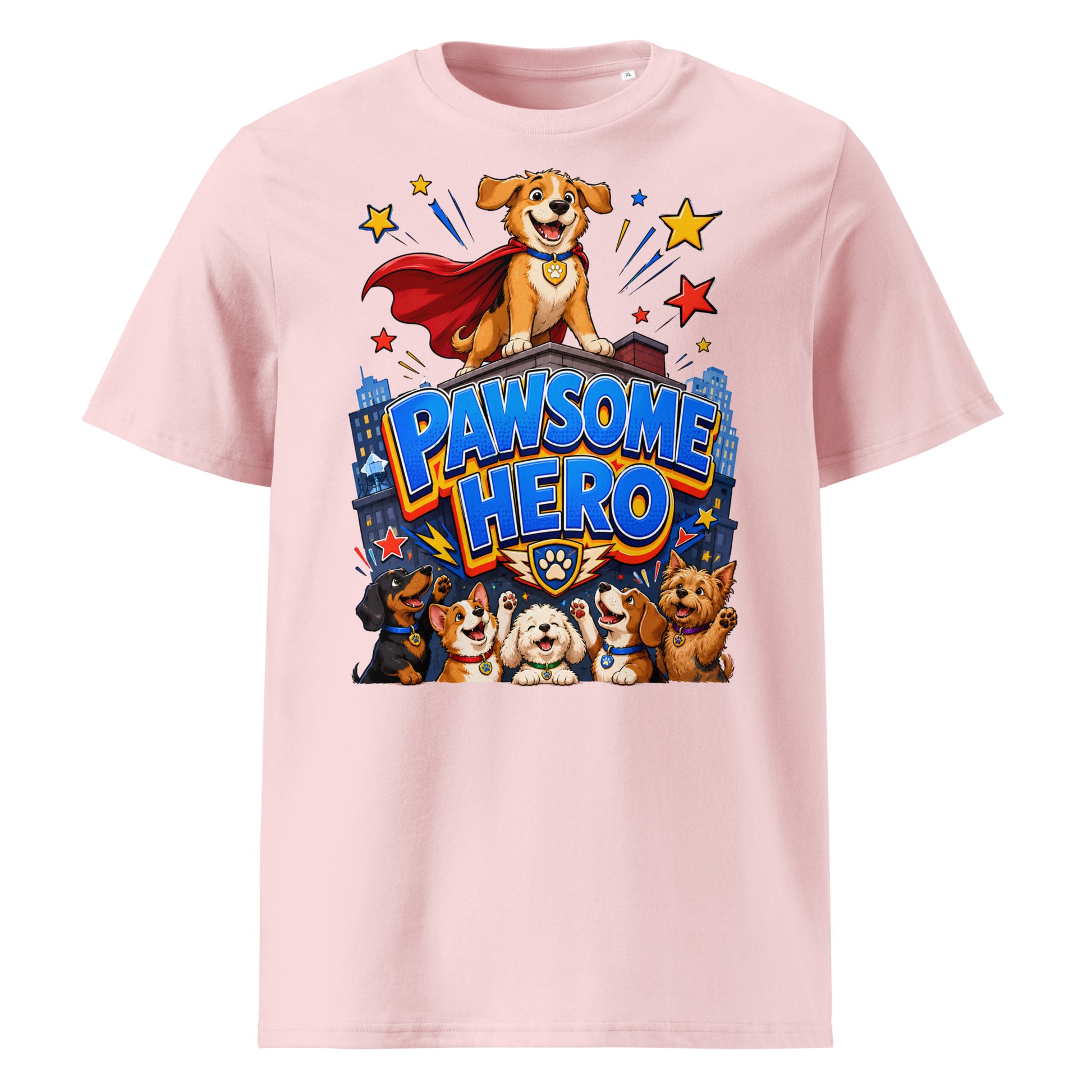 Elite Pawsome Hero - Premium Luxury Organic Cotton Dog Lovers T-Shirt by printfluence.net