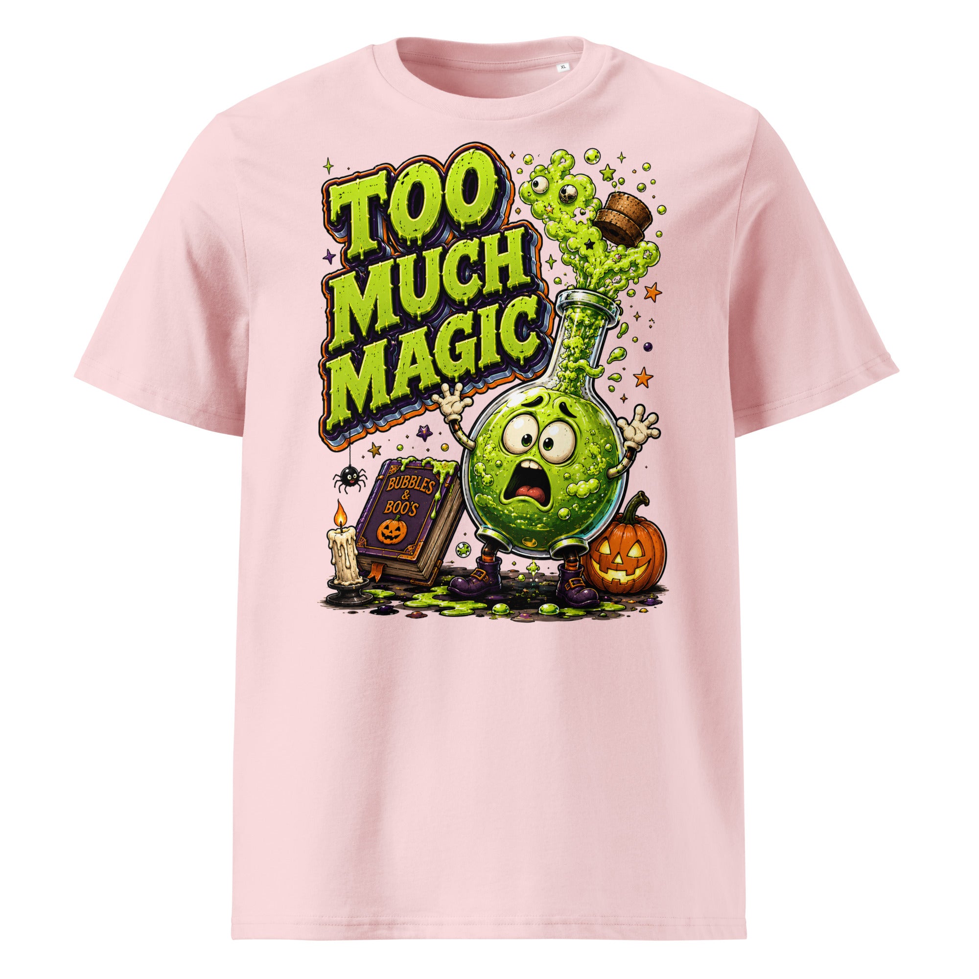 Too Much Magic Horror Mystery Unisex Organic Cotton Tee by printfluence.net