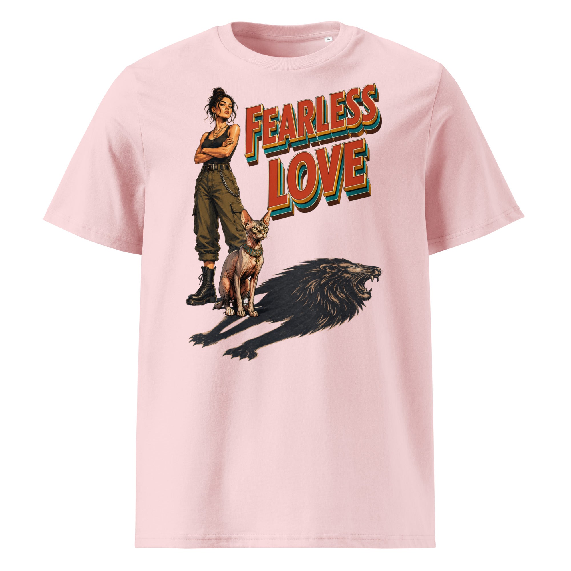 Cat Lovers Unisex Organic Cotton T-Shirt "Fearless Love" by printfluence.net