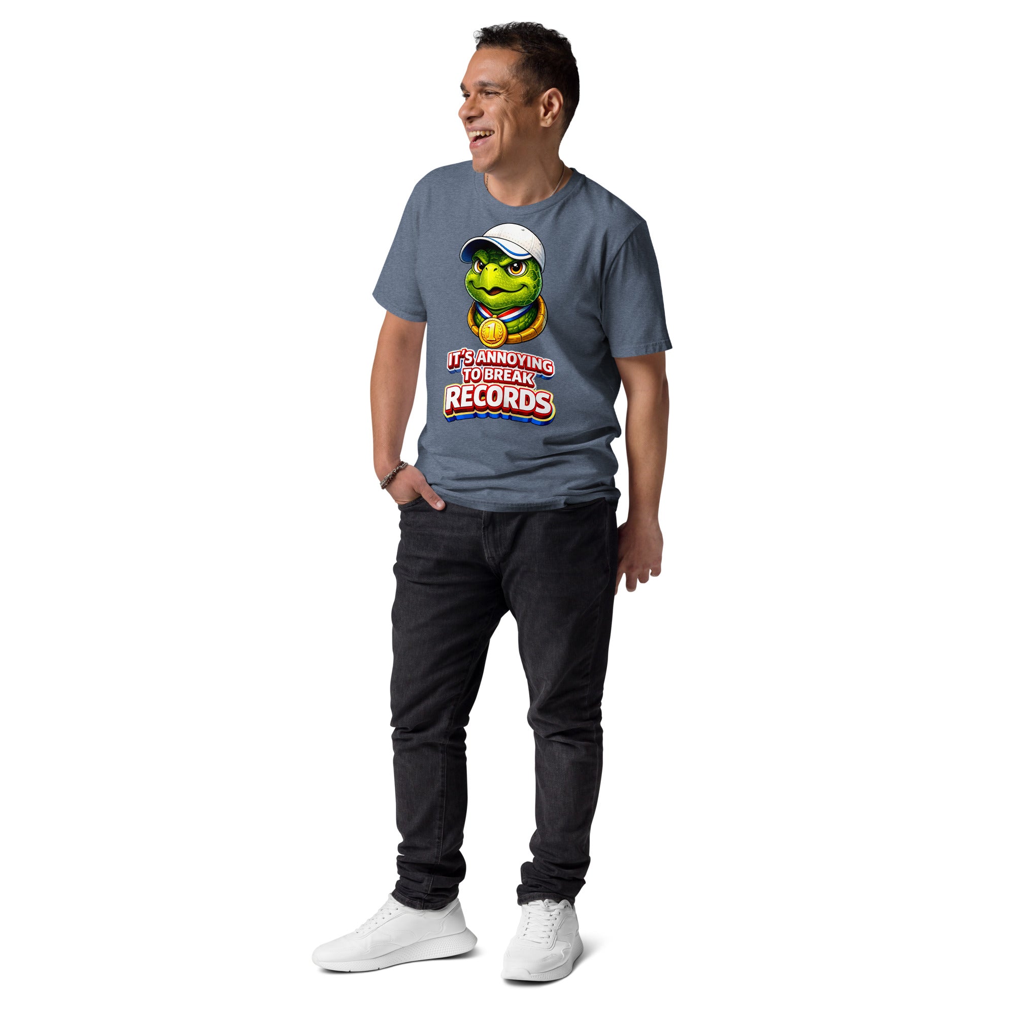 Unisex organic cotton t-shirt - "Annoying Success" Champion Turtle T-Shirt – Funny Sarcastic Winner Graphic Tee by printfluence.net