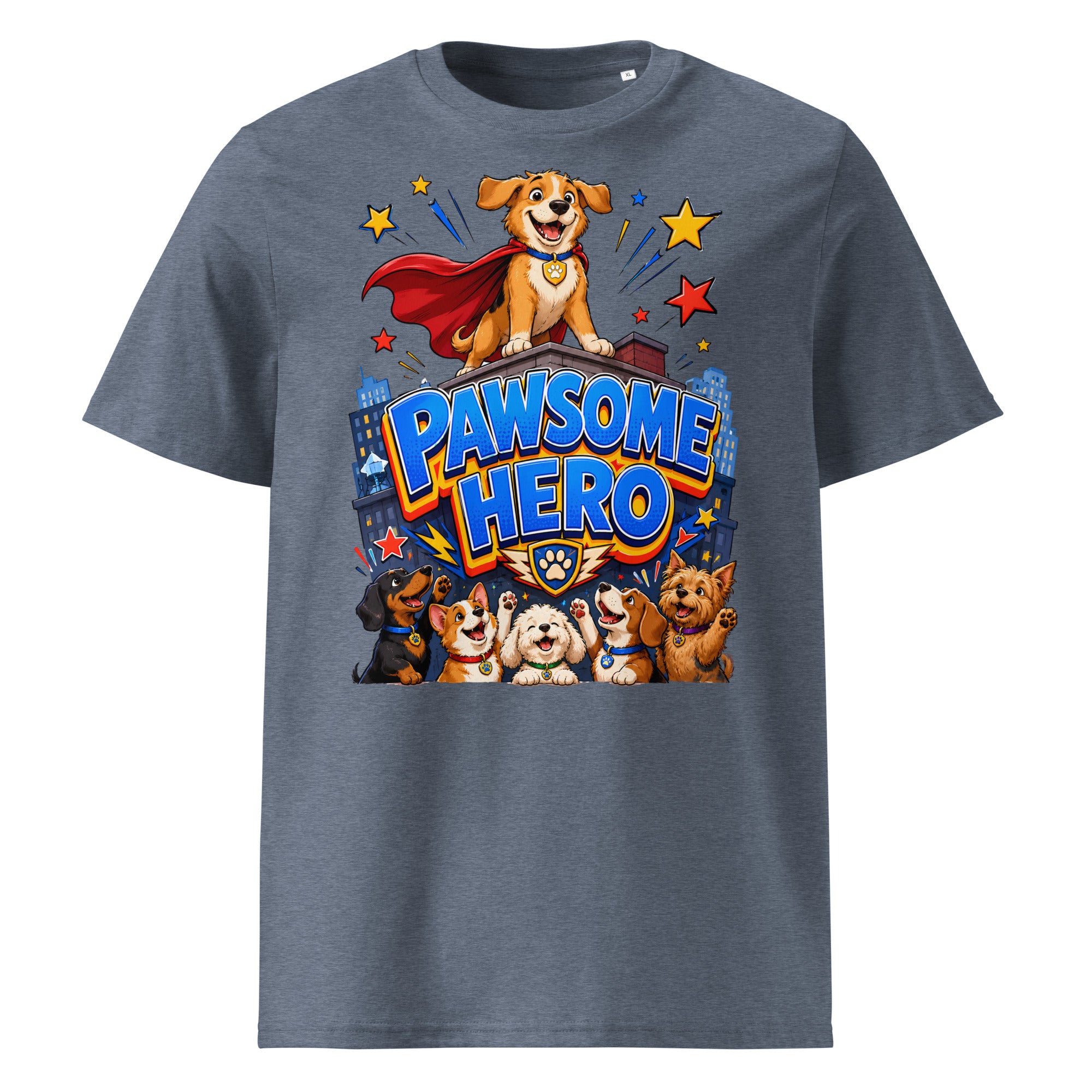 Elite Pawsome Hero - Premium Luxury Organic Cotton Dog Lovers T-Shirt by printfluence.net
