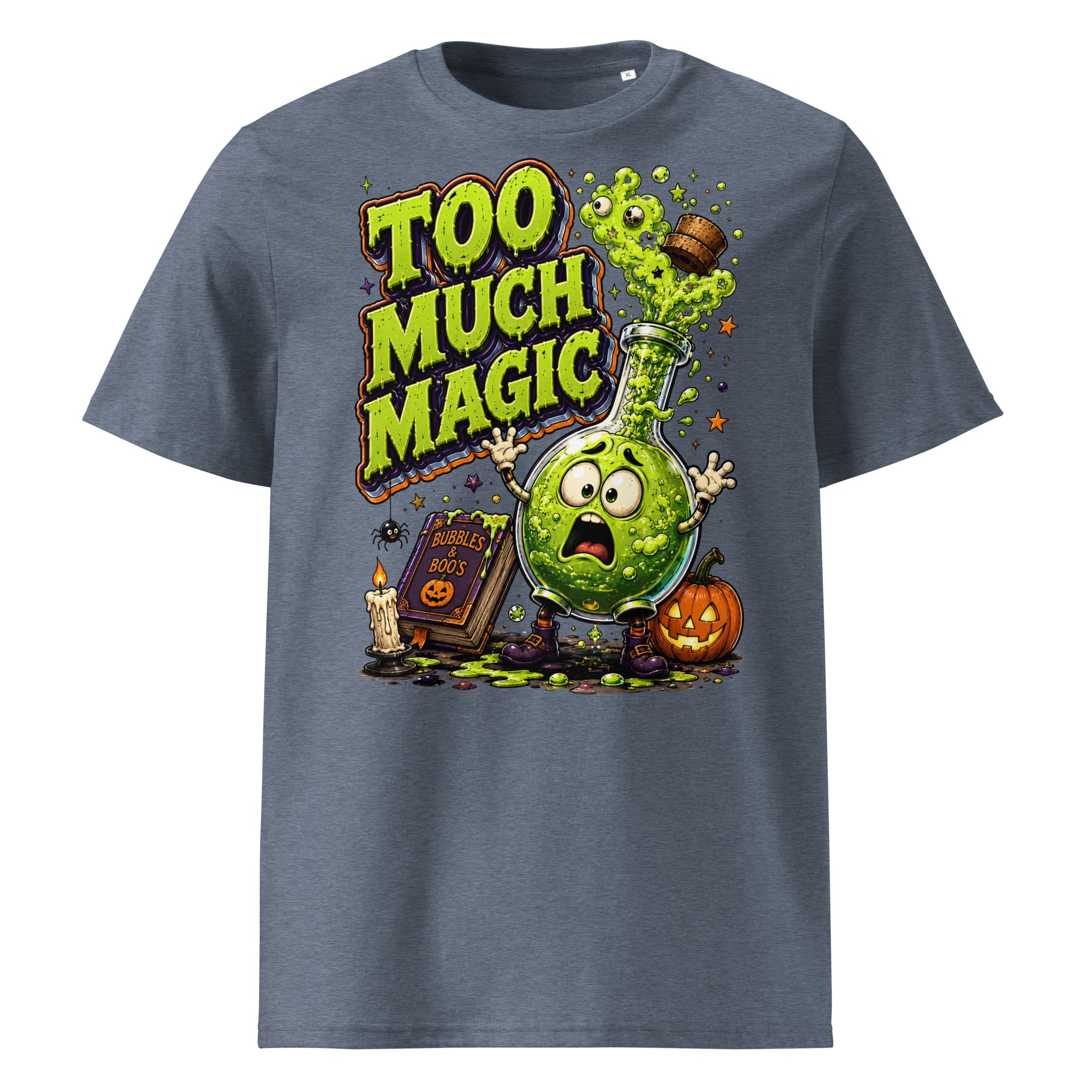 Too Much Magic Horror Mystery Unisex Organic Cotton Tee by printfluence.net