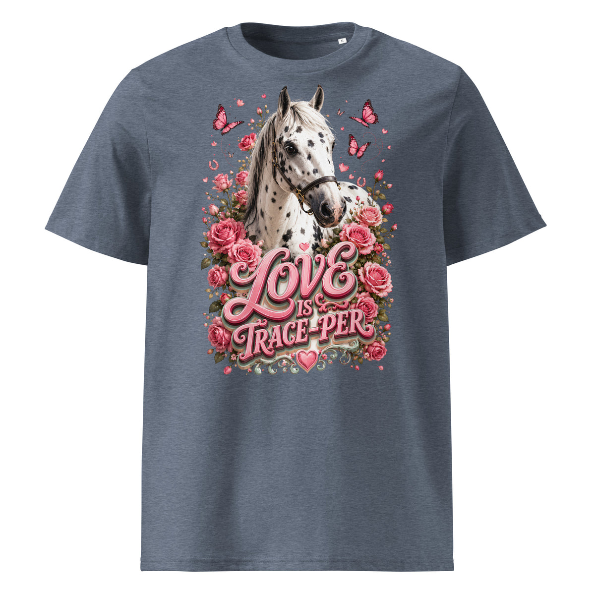 Horse Lovers: Appaloosa Floral Heart - Organic Cotton Tee by printfluence.net