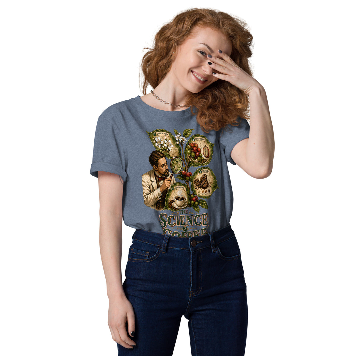 Coffee Lovers Unisex Organic Cotton T-shirt The Science of Coffee – Educational Botanical Graphic Tee by printfluence.net