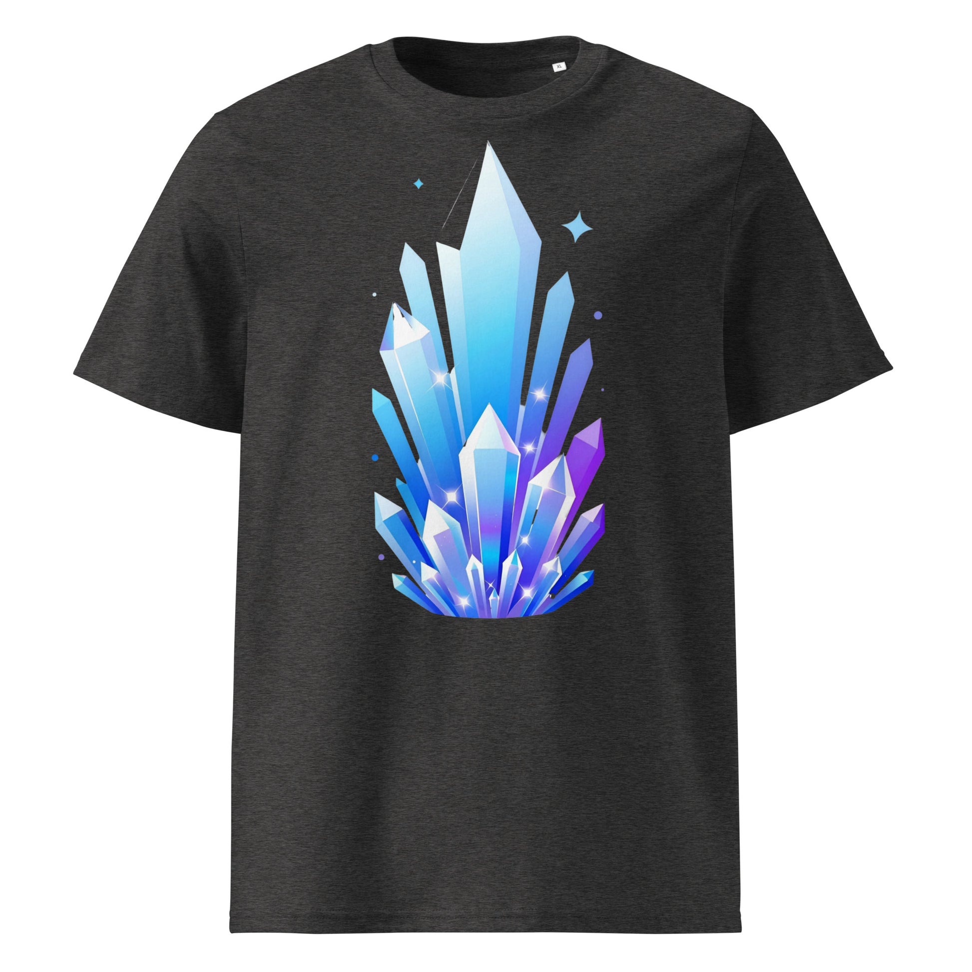 Unisex organic cotton t-shirt - Crystal Pillars Unisex Organic T-Shirt – Shiny Rising Crystals Graphic Tee by printfluence.net
