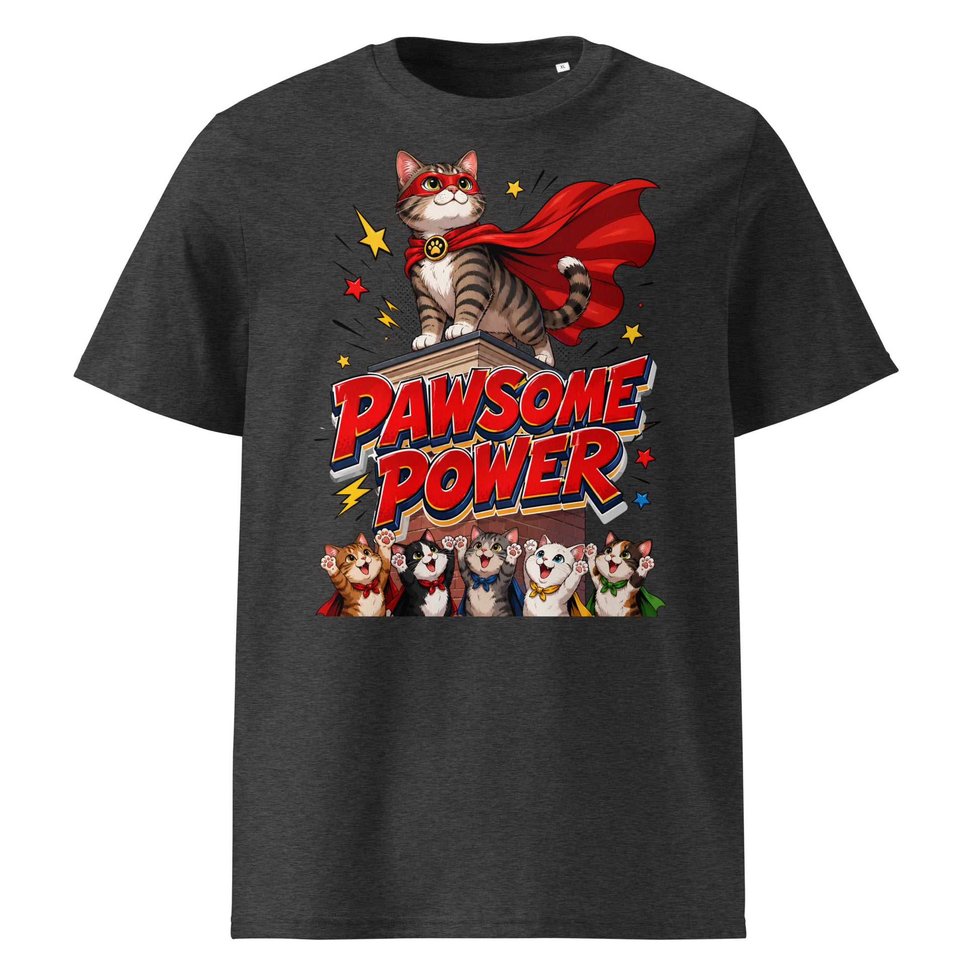 Unisex T-Shirt - Elite Pawsome Power Superhero Cat - Premium Luxury Retro Comic Design by printfluence.net