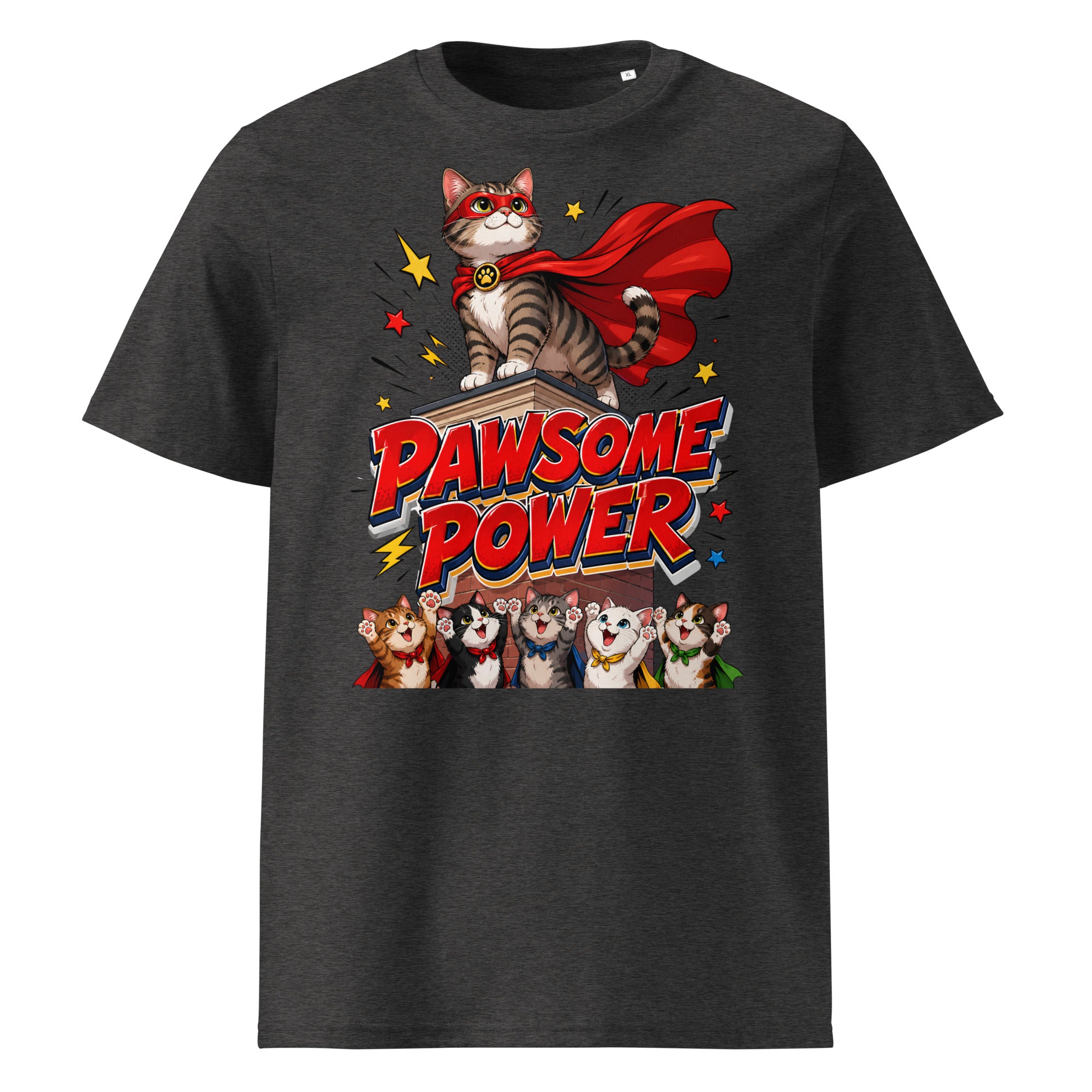 Unisex T-Shirt - Elite Pawsome Power Superhero Cat - Premium Luxury Retro Comic Design by printfluence.net