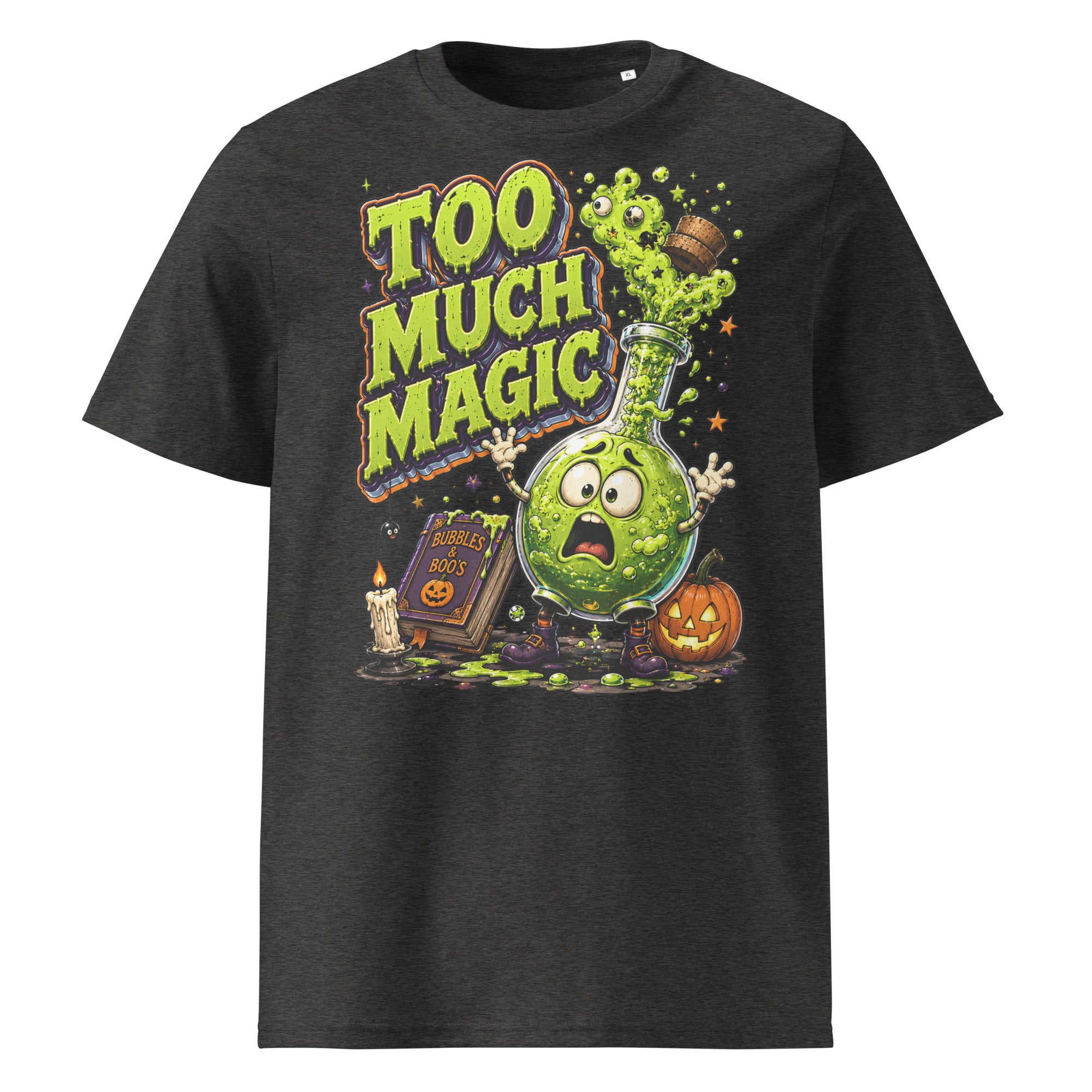 Too Much Magic Horror Mystery Unisex Organic Cotton Tee by printfluence.net