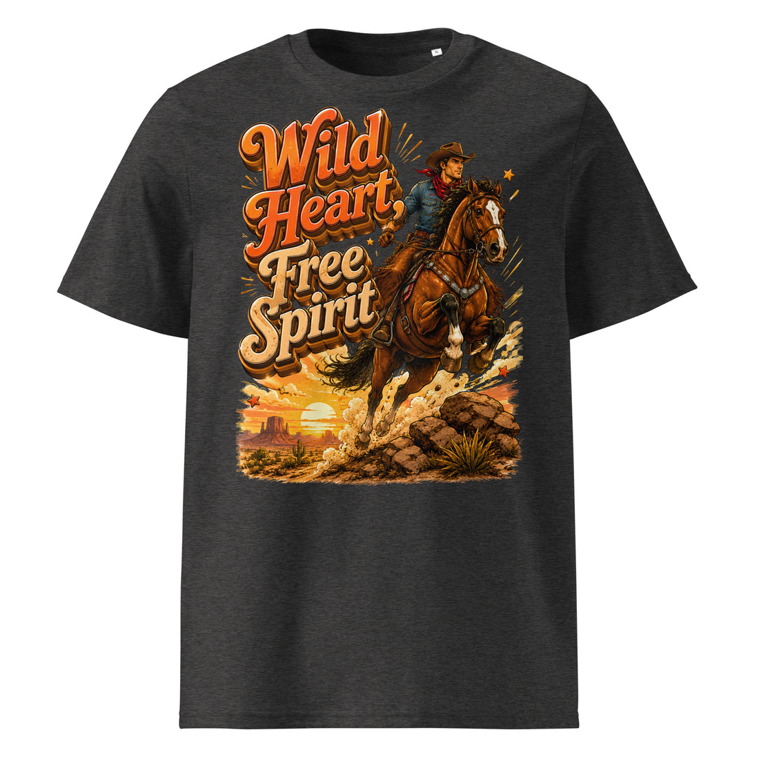 Wild Heart Free Spirit Horse Organic Tee – Ultimate Horse Lovers Edition by printfluence.net
