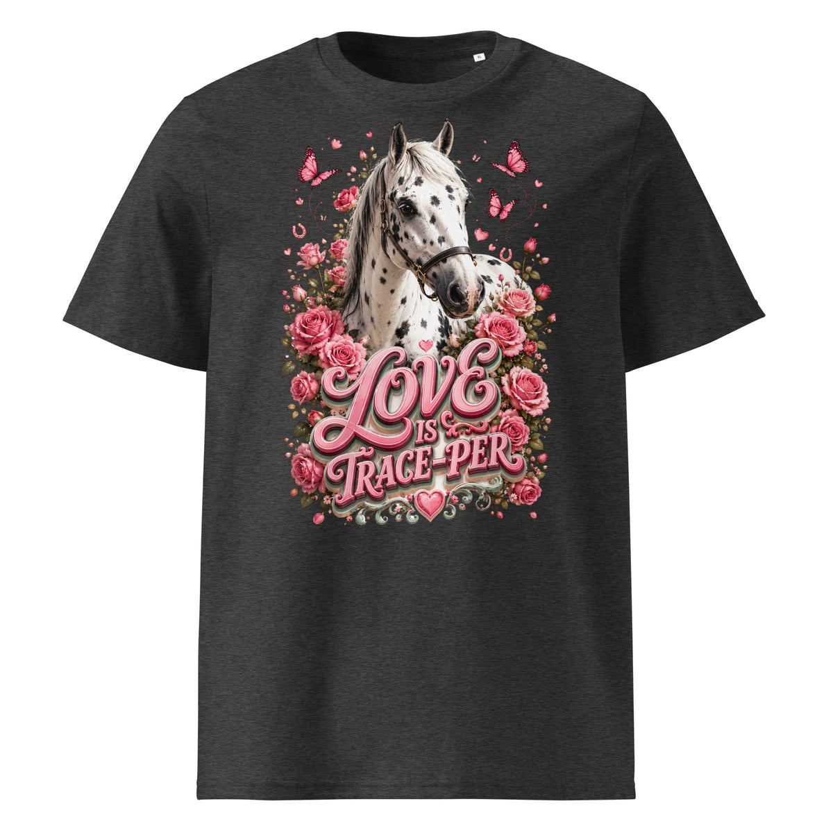 Horse Lovers: Appaloosa Floral Heart - Organic Cotton Tee by printfluence.net
