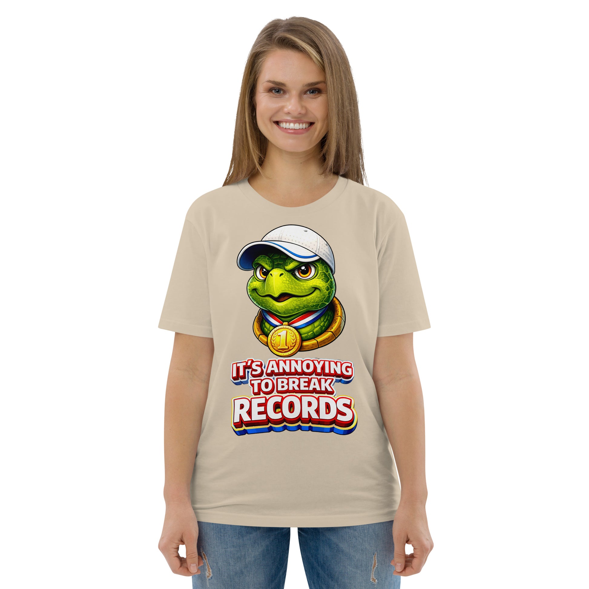 Unisex organic cotton t-shirt - "Annoying Success" Champion Turtle T-Shirt – Funny Sarcastic Winner Graphic Tee by printfluence.net