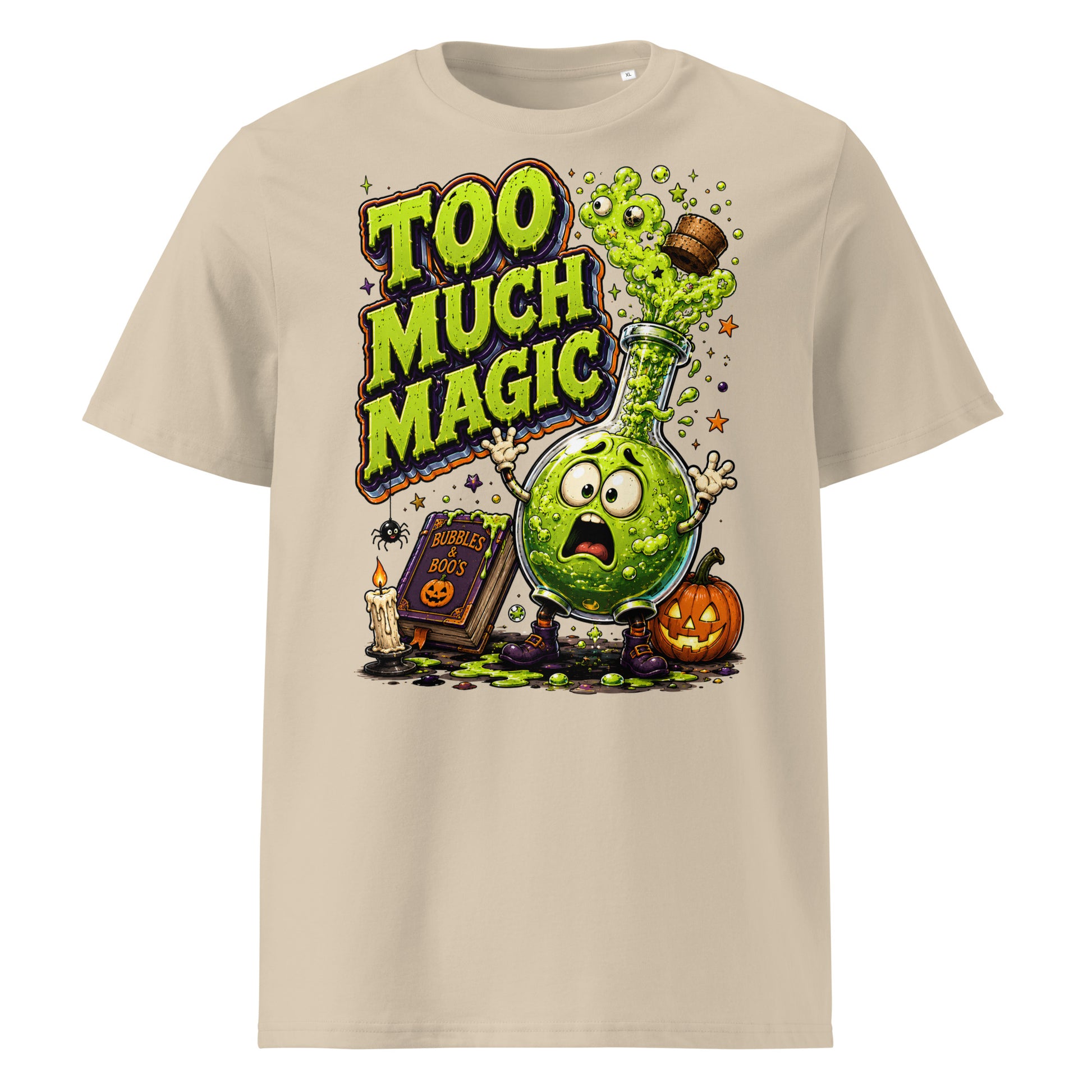 Too Much Magic Horror Mystery Unisex Organic Cotton Tee by printfluence.net
