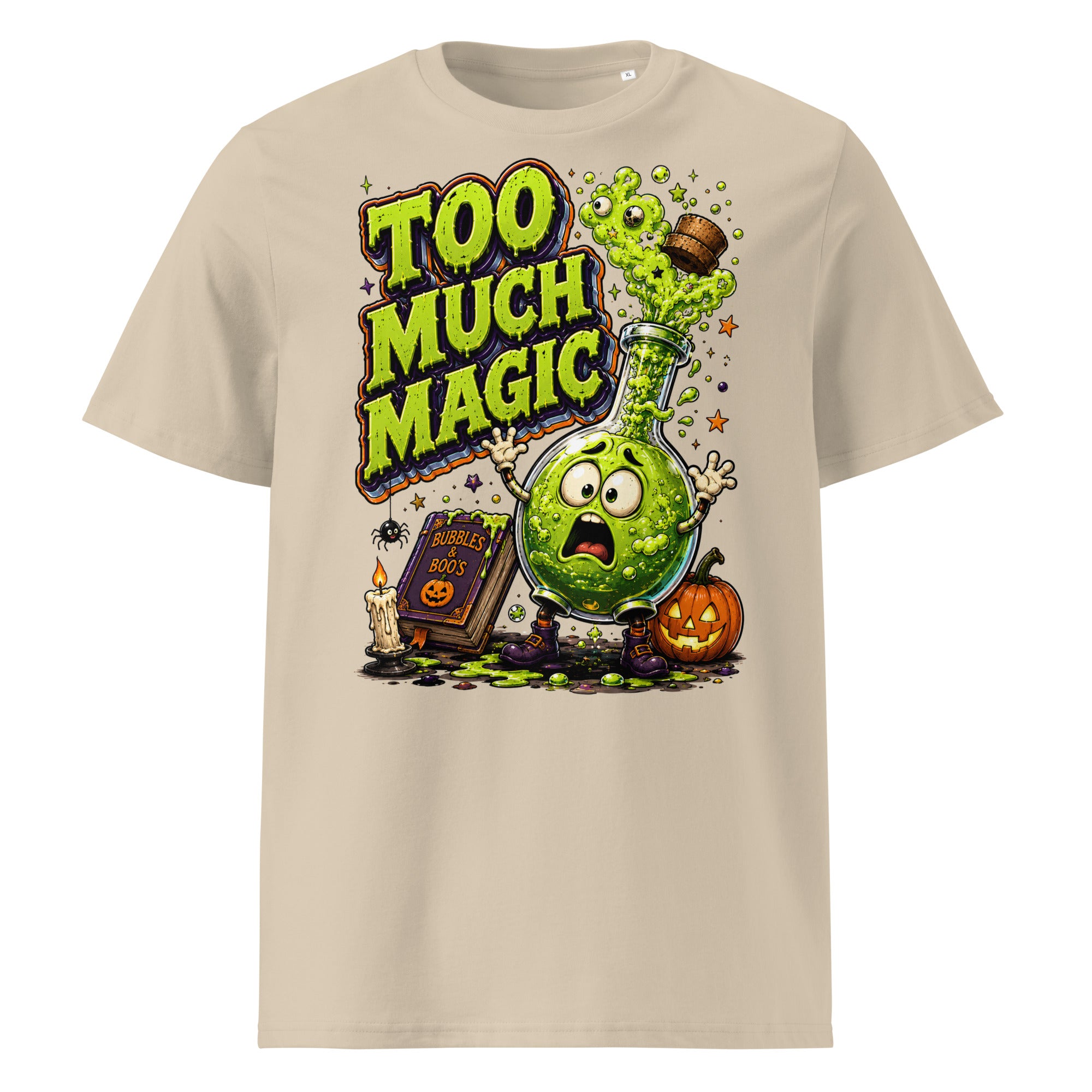 Too Much Magic Horror Mystery Unisex Organic Cotton Tee by printfluence.net