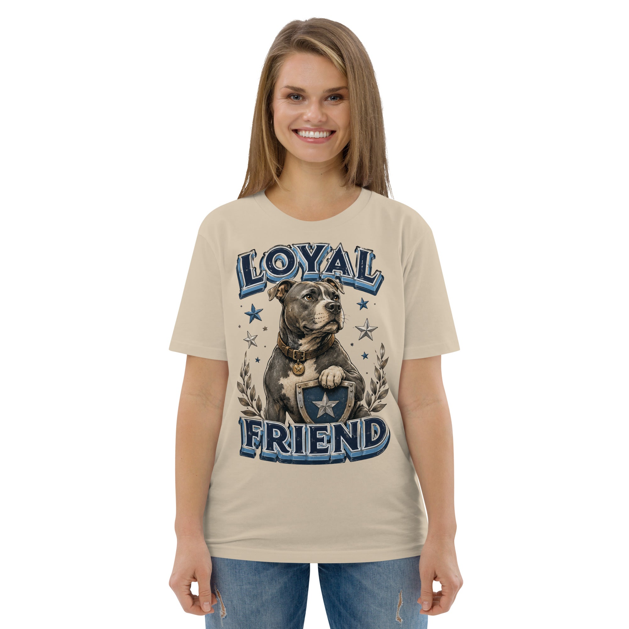 Pitbull Lovers | Unisex Organic Cotton T-Shirt - Loyal Friend by printfluence.net