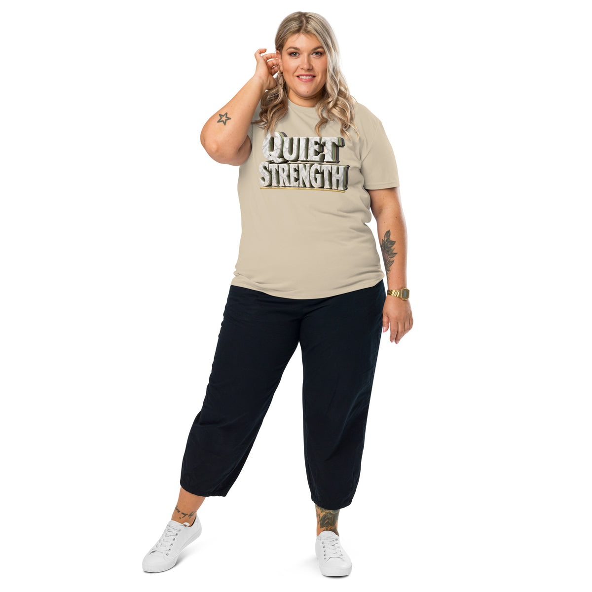 Inspirational Quotes Lovers | Unisex Organic Cotton Creator 2.0 T-Shirt — QUIET STRENGTH by printfluence