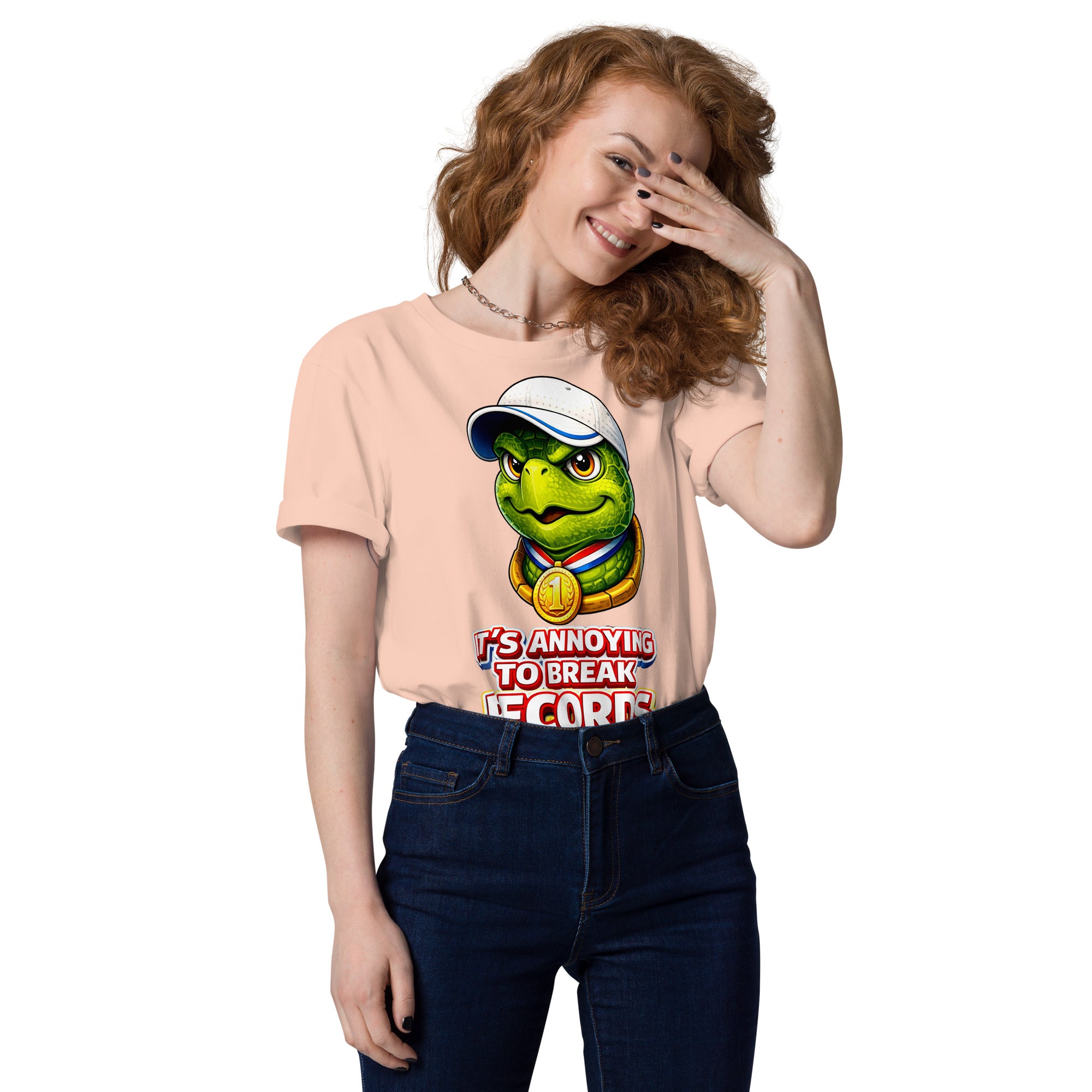 Unisex organic cotton t-shirt - "Annoying Success" Champion Turtle T-Shirt – Funny Sarcastic Winner Graphic Tee by printfluence.net
