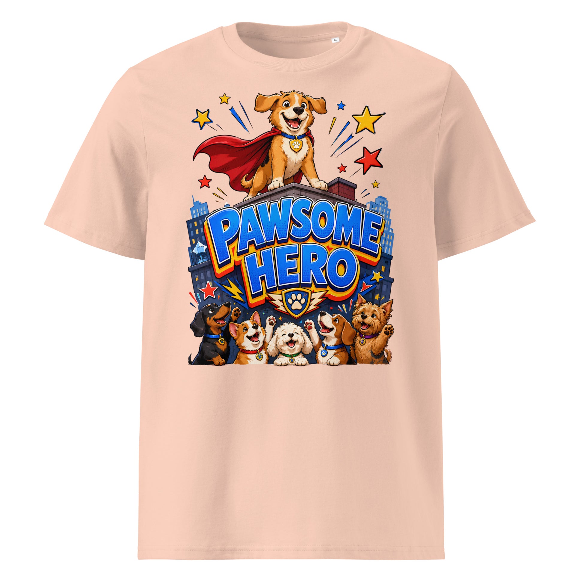 Elite Pawsome Hero - Premium Luxury Organic Cotton Dog Lovers T-Shirt by printfluence.net