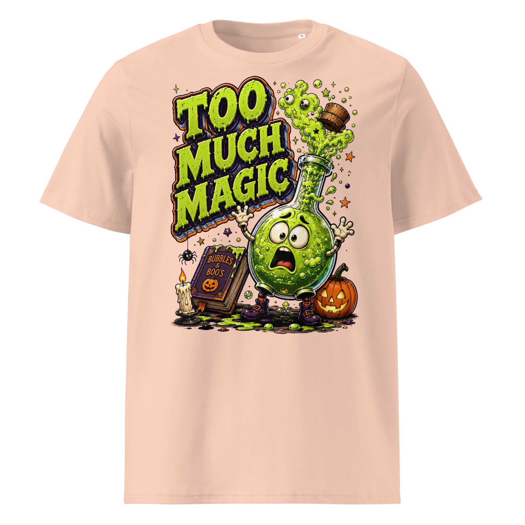 Too Much Magic Horror Mystery Unisex Organic Cotton Tee by printfluence.net