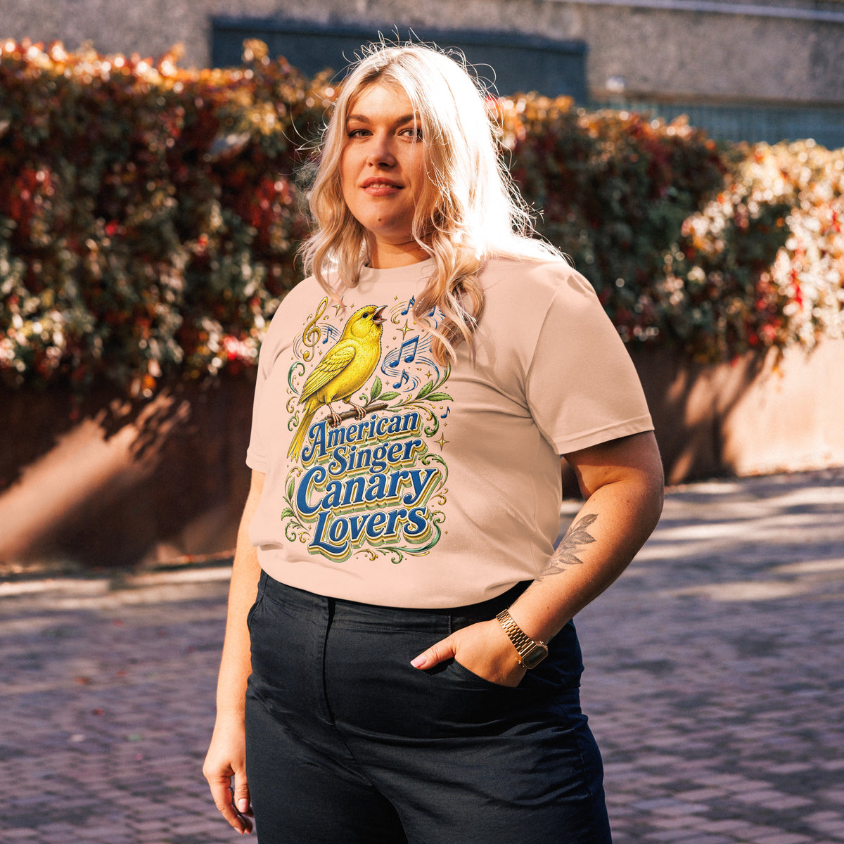 American Singer Canary Lovers T-Shirt | Premium Organic Tee by printfluence.net