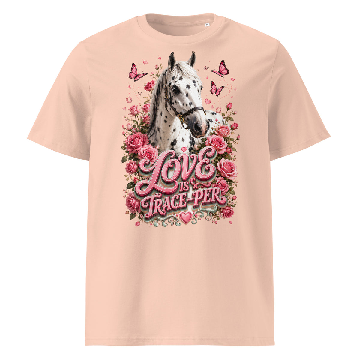 Horse Lovers: Appaloosa Floral Heart - Organic Cotton Tee by printfluence.net