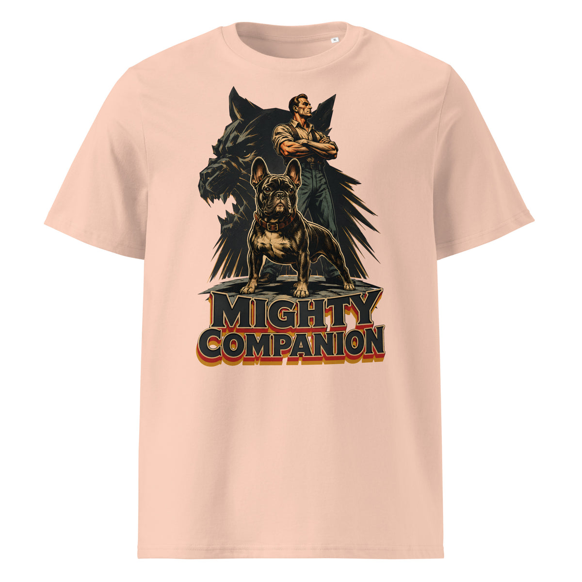 Mighty Companion Frenchie Tee - Organic French Bulldog Lovers T-Shirt T-15 by printfluence.net
