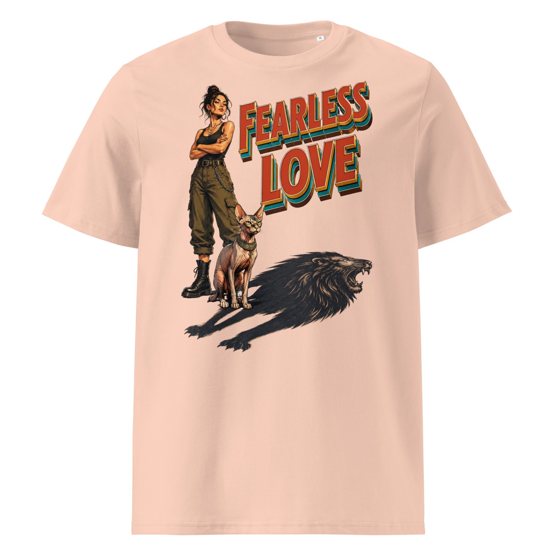 Cat Lovers Unisex Organic Cotton T-Shirt "Fearless Love" by printfluence.net