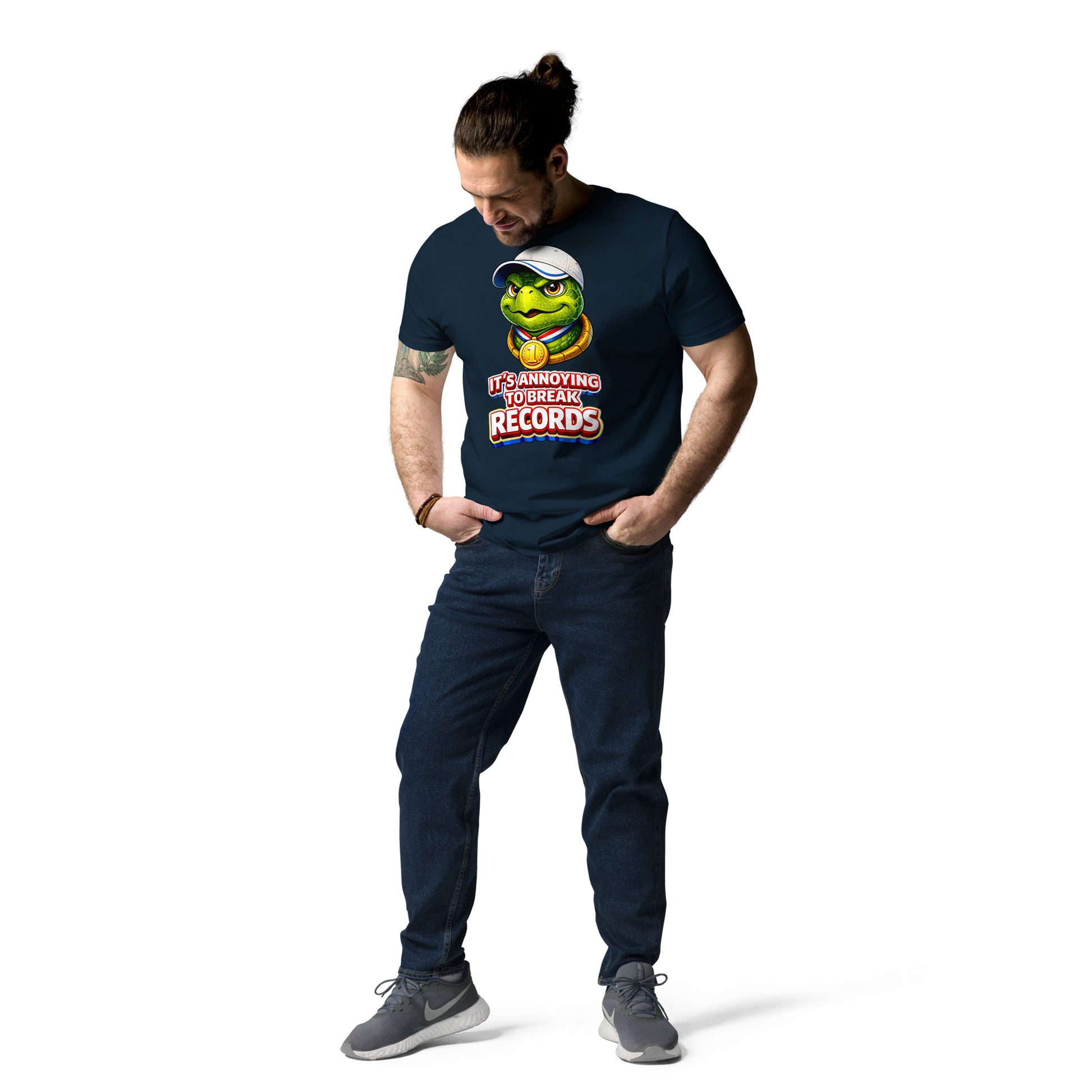Unisex organic cotton t-shirt - "Annoying Success" Champion Turtle T-Shirt – Funny Sarcastic Winner Graphic Tee by printfluence.net