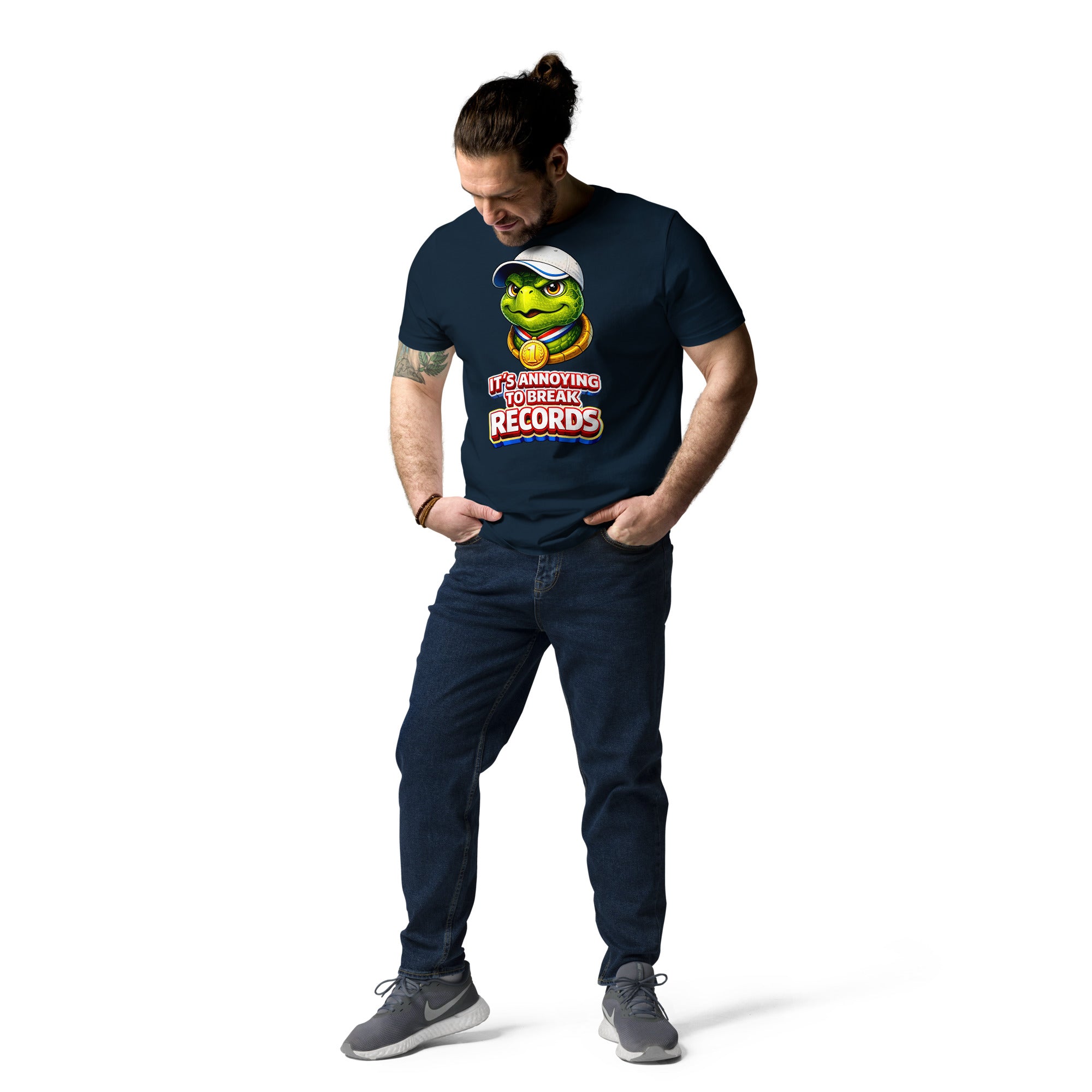 Unisex organic cotton t-shirt - "Annoying Success" Champion Turtle T-Shirt – Funny Sarcastic Winner Graphic Tee by printfluence.net