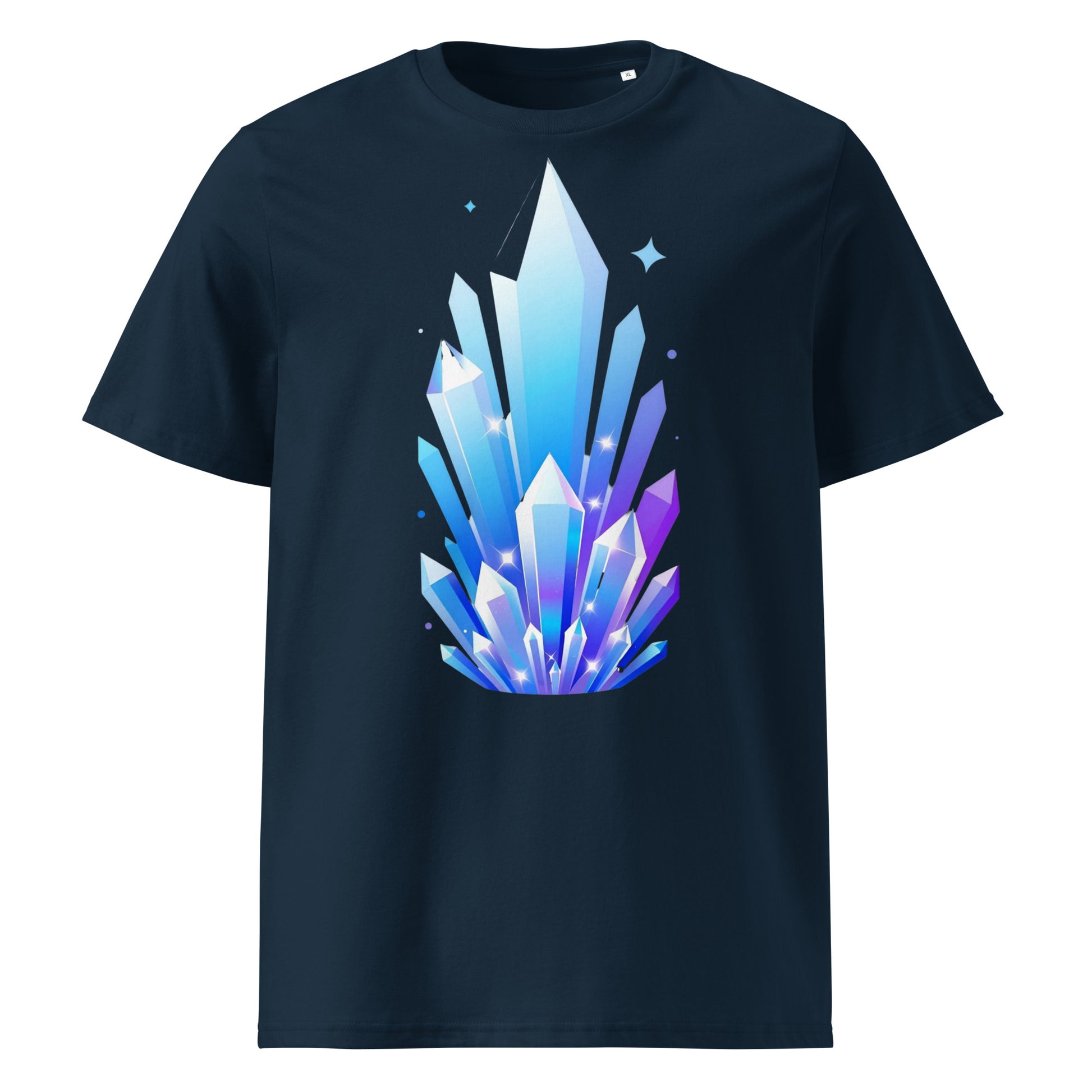 Unisex organic cotton t-shirt - Crystal Pillars Unisex Organic T-Shirt – Shiny Rising Crystals Graphic Tee by printfluence.net