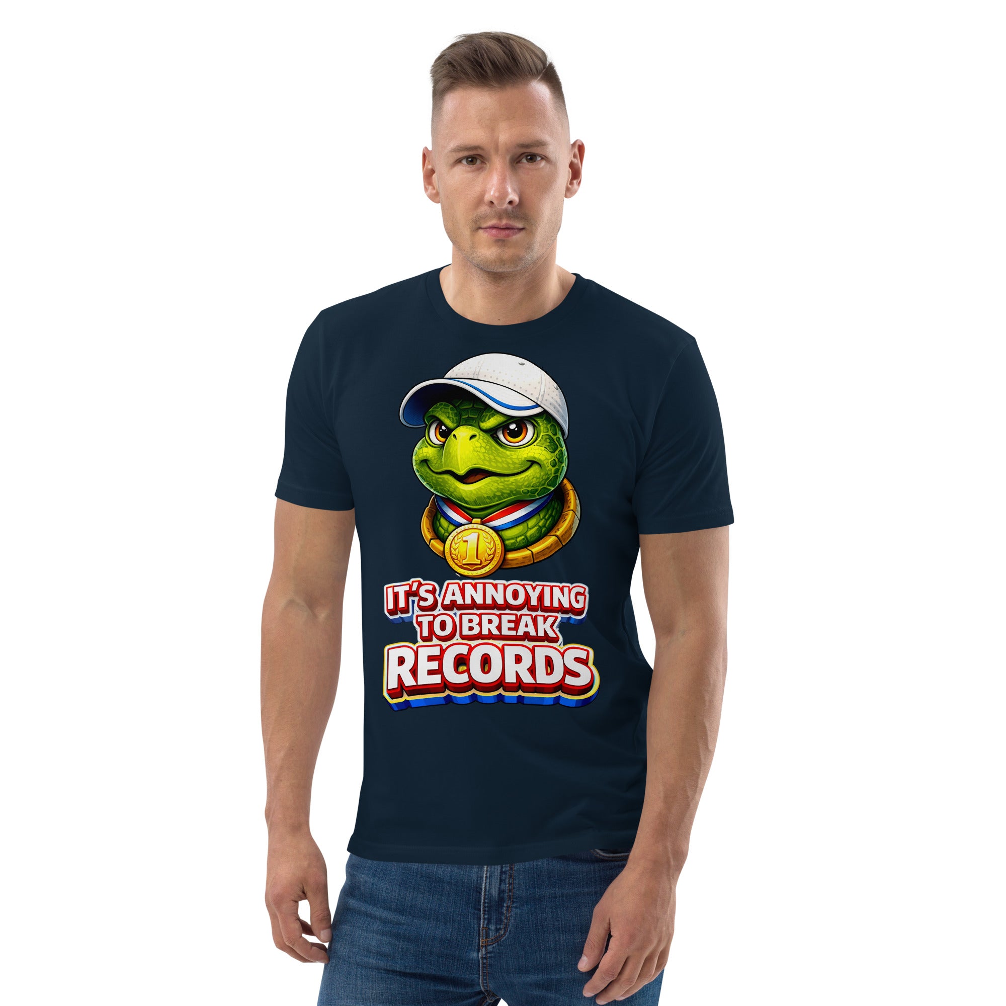 Unisex organic cotton t-shirt - "Annoying Success" Champion Turtle T-Shirt – Funny Sarcastic Winner Graphic Tee by printfluence.net