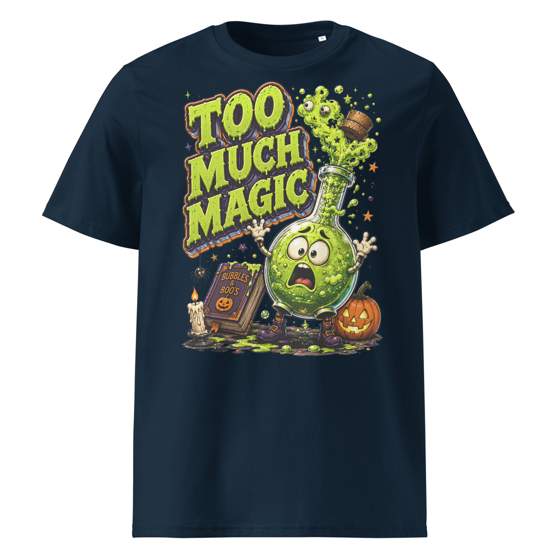 Too Much Magic Horror Mystery Unisex Organic Cotton Tee by printfluence.net