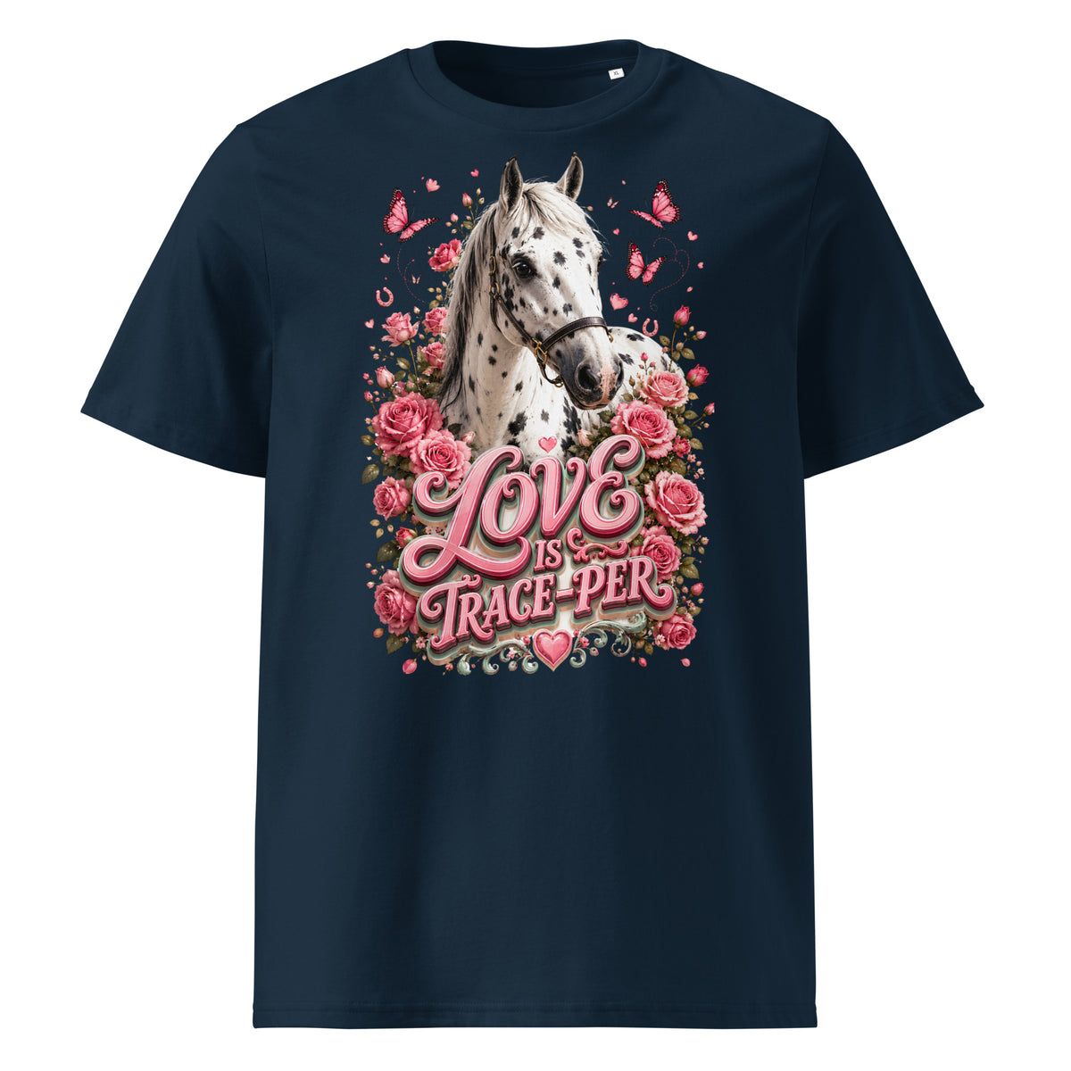 Horse Lovers: Appaloosa Floral Heart - Organic Cotton Tee by printfluence.net