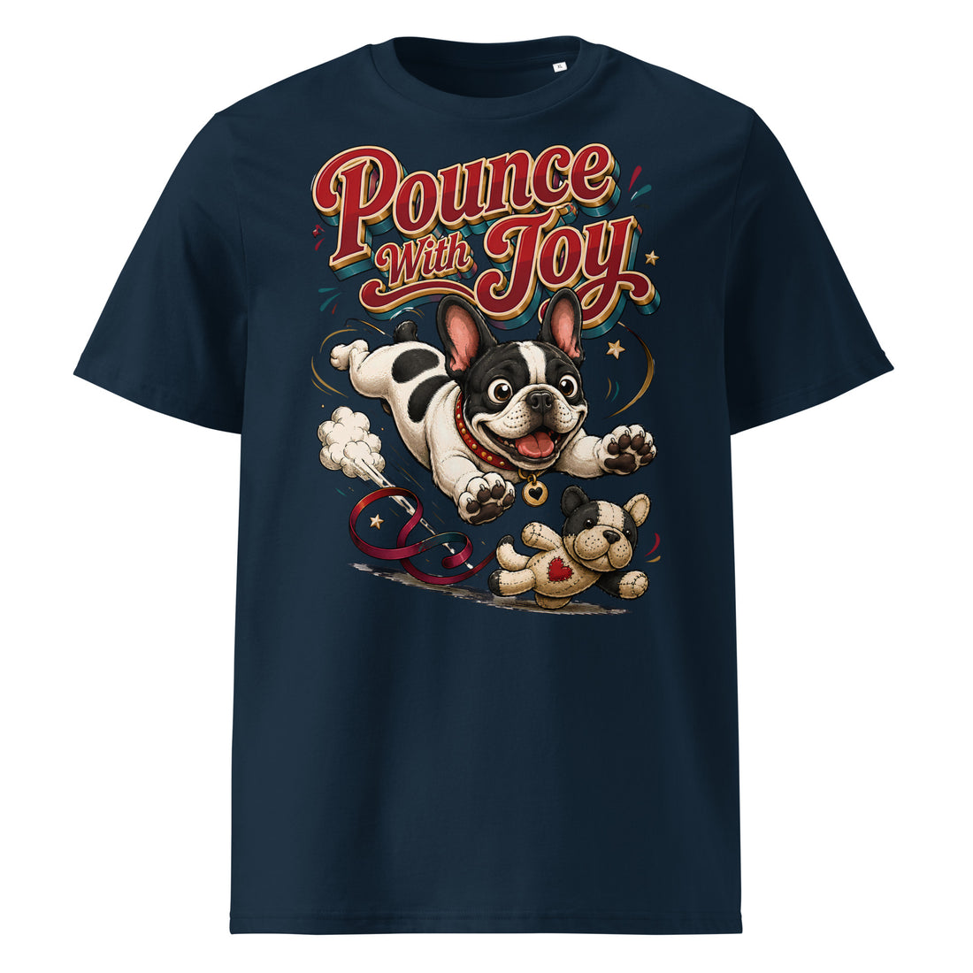French Bulldog Pounce With Joy Organic Retro T-Shirt by printfluence.net