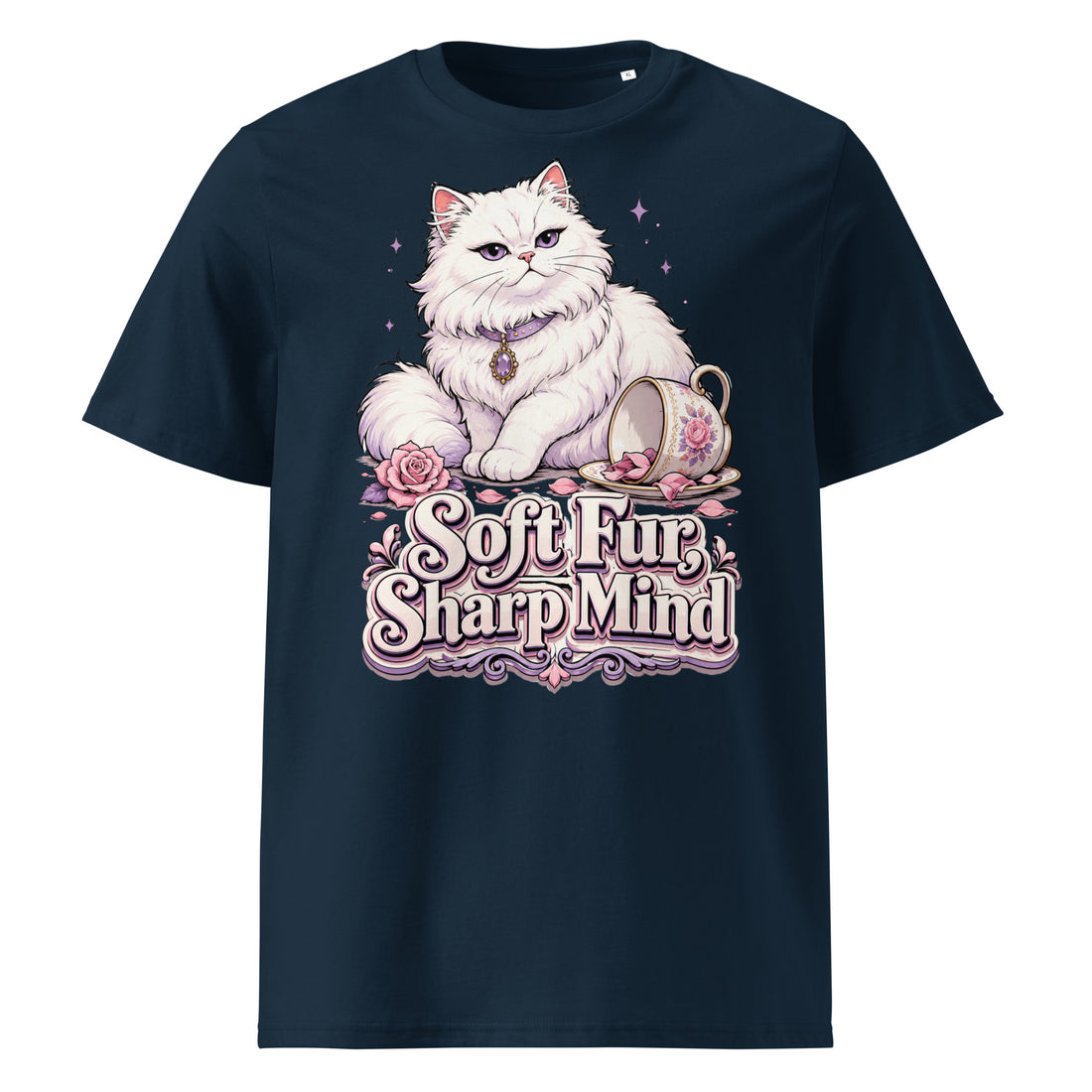 Soft Fur Sharp Mind Cat Organic T-Shirt by printfluence.net