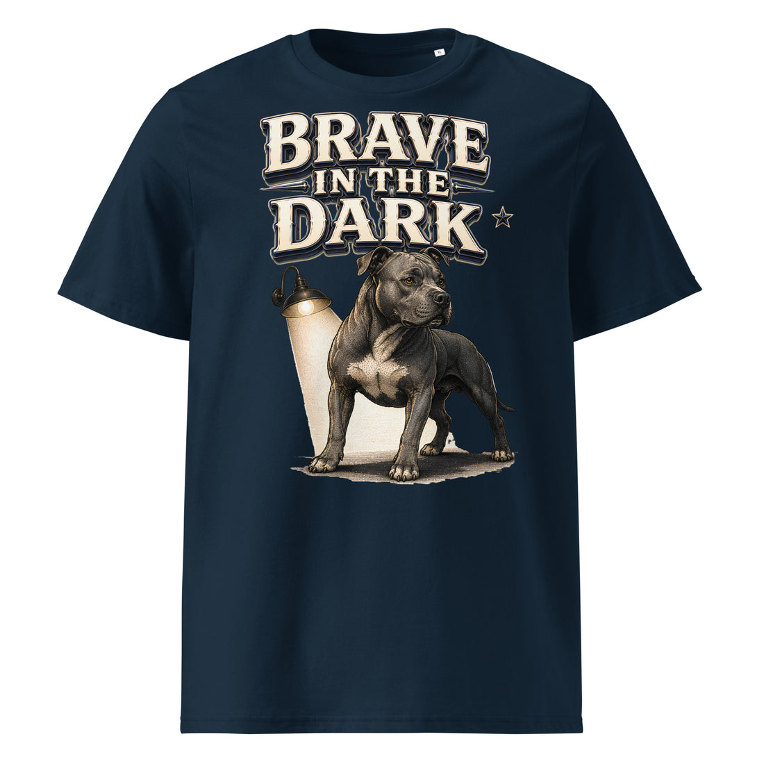 Pitbull Lovers Unisex Organic Tee - Brave In The Dark by printfluence.net