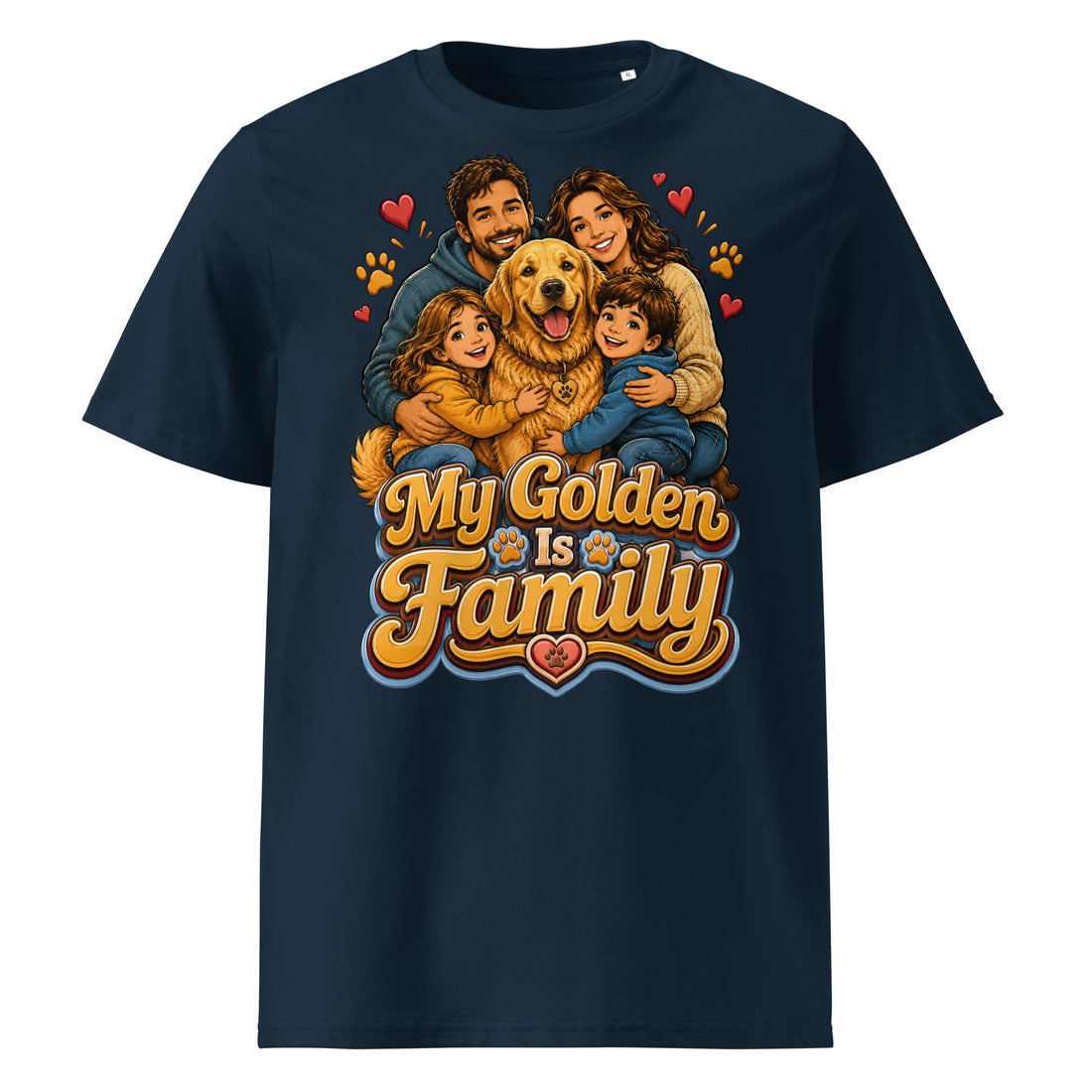 Golden Retriever Lovers Organic Tee - My Golden Is Family by printfluence.net