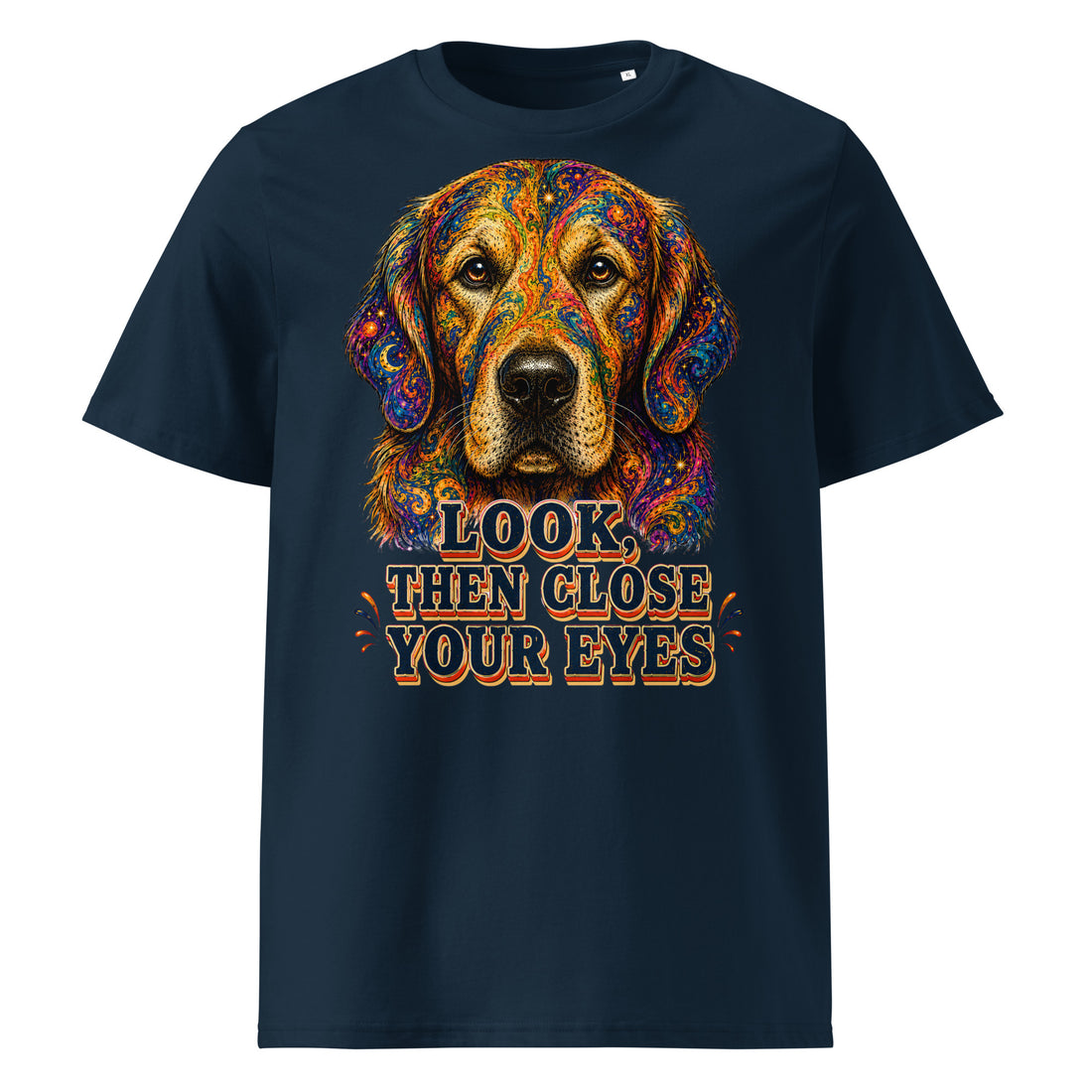Starry Golden Retriever Lovers Tee - Look Then Close Your Eyes T-15 by printfluence.net