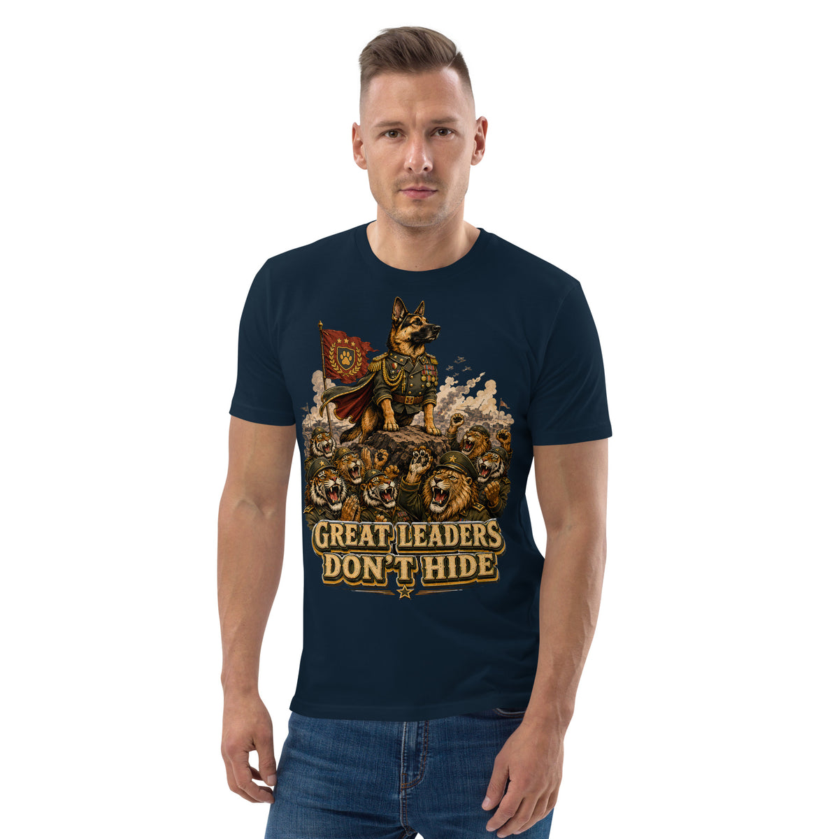 Great Leaders Don't Hide Graphic Organic T-Shirt | Creator 2.0 Unisex Eco Tee T-15 by printfluence.net
