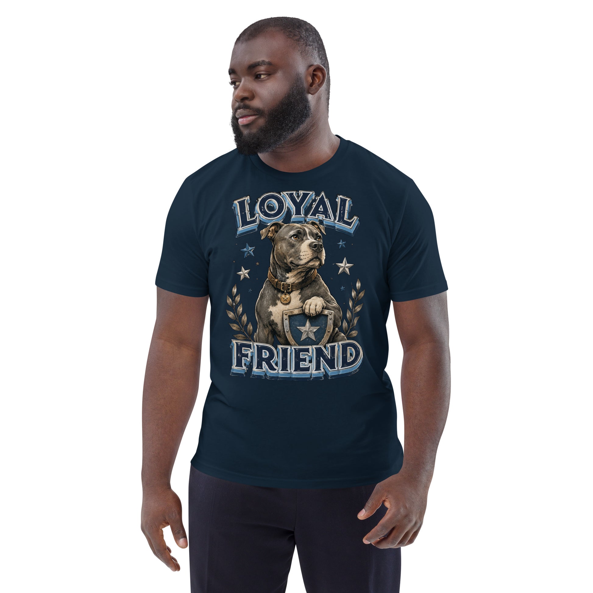 Pitbull Lovers | Unisex Organic Cotton T-Shirt - Loyal Friend by printfluence.net