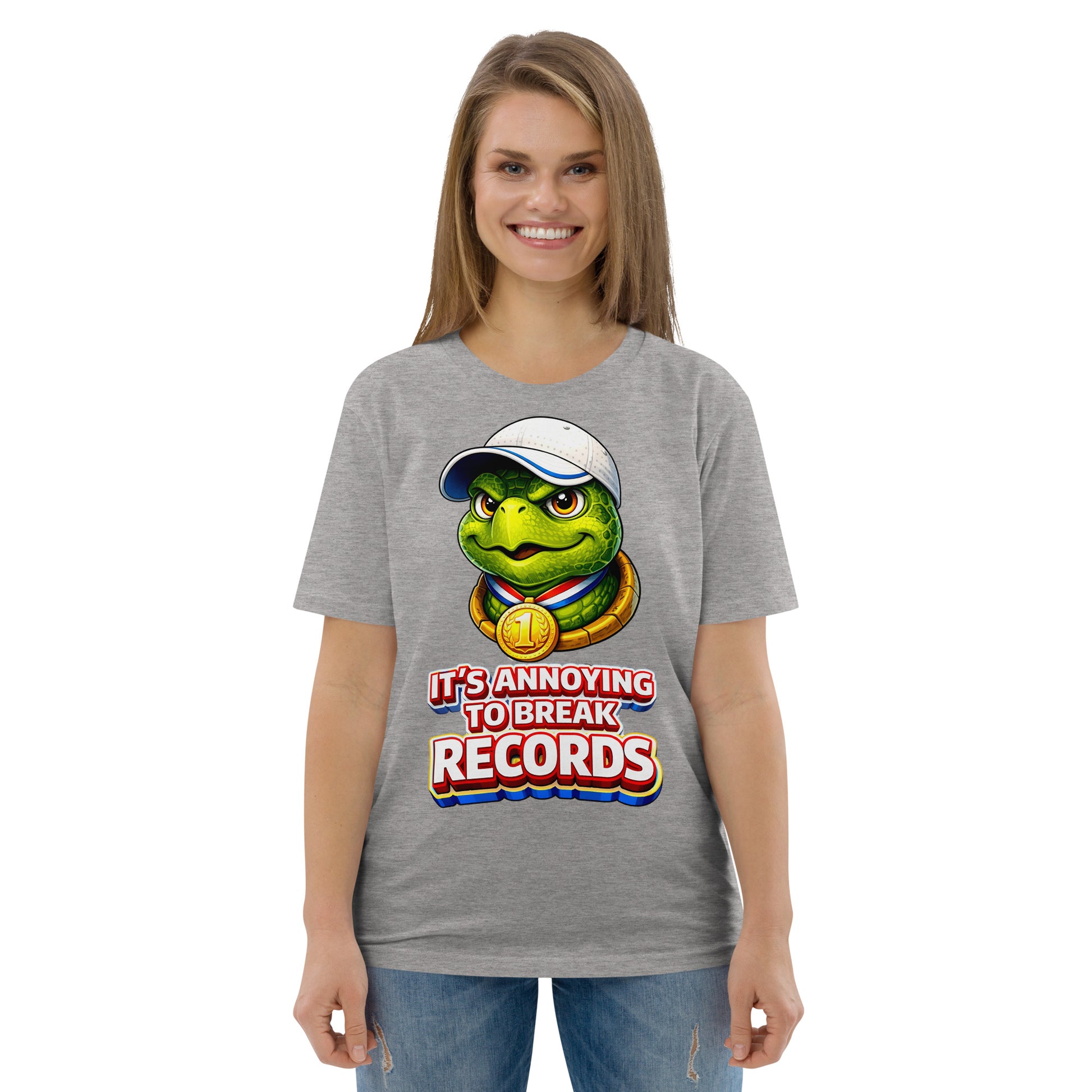 Unisex organic cotton t-shirt - "Annoying Success" Champion Turtle T-Shirt – Funny Sarcastic Winner Graphic Tee by printfluence.net