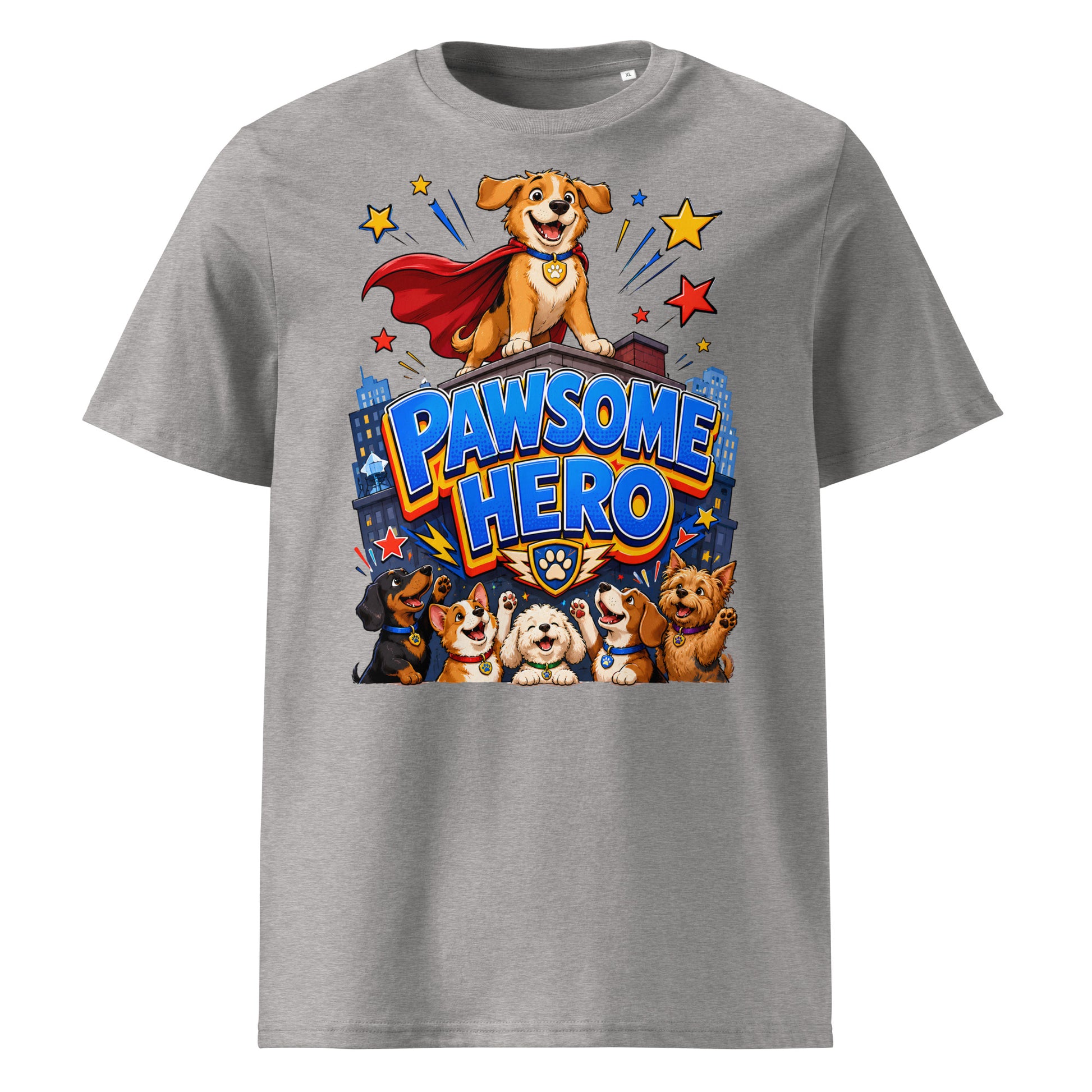 Elite Pawsome Hero - Premium Luxury Organic Cotton Dog Lovers T-Shirt by printfluence.net