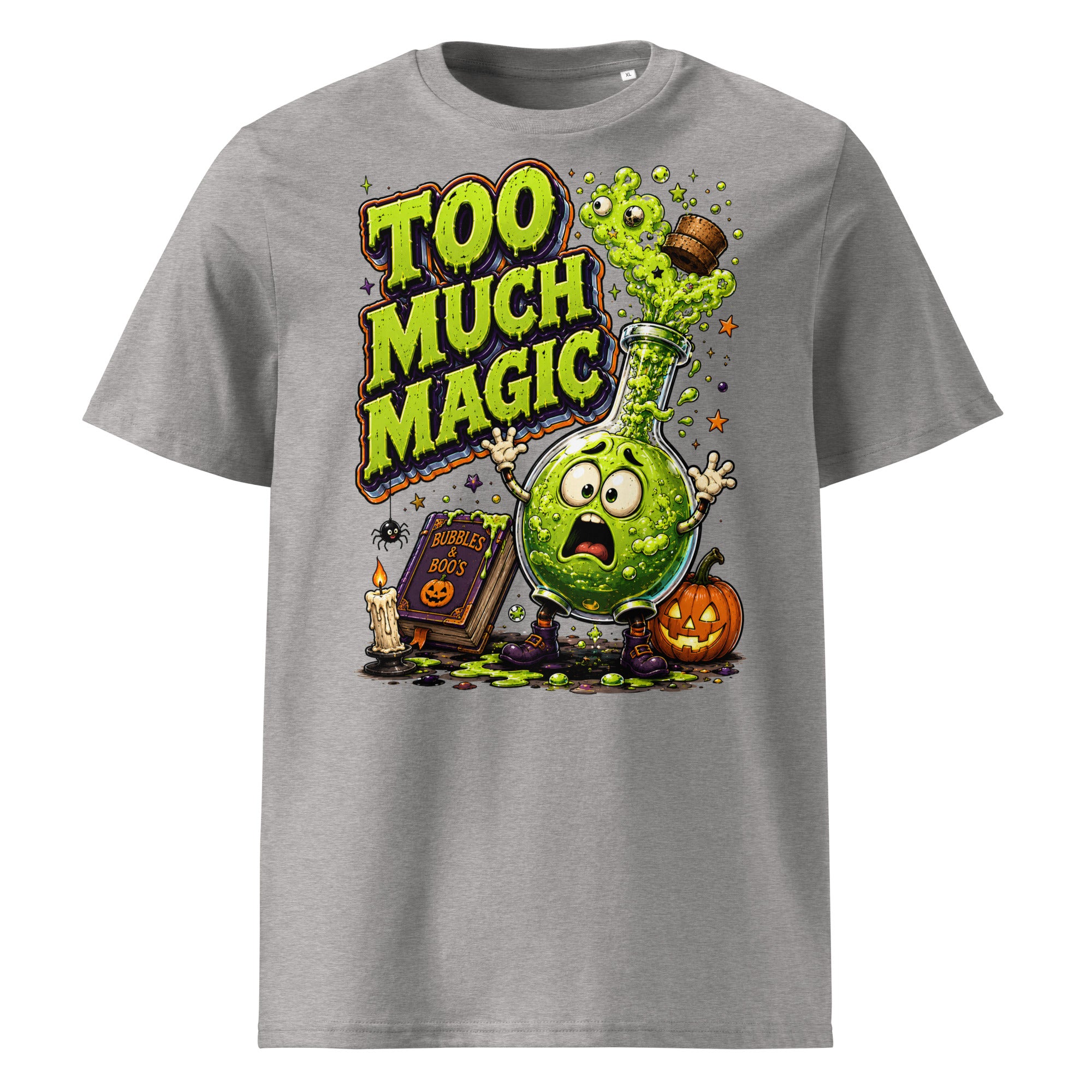 Too Much Magic Horror Mystery Unisex Organic Cotton Tee by printfluence.net